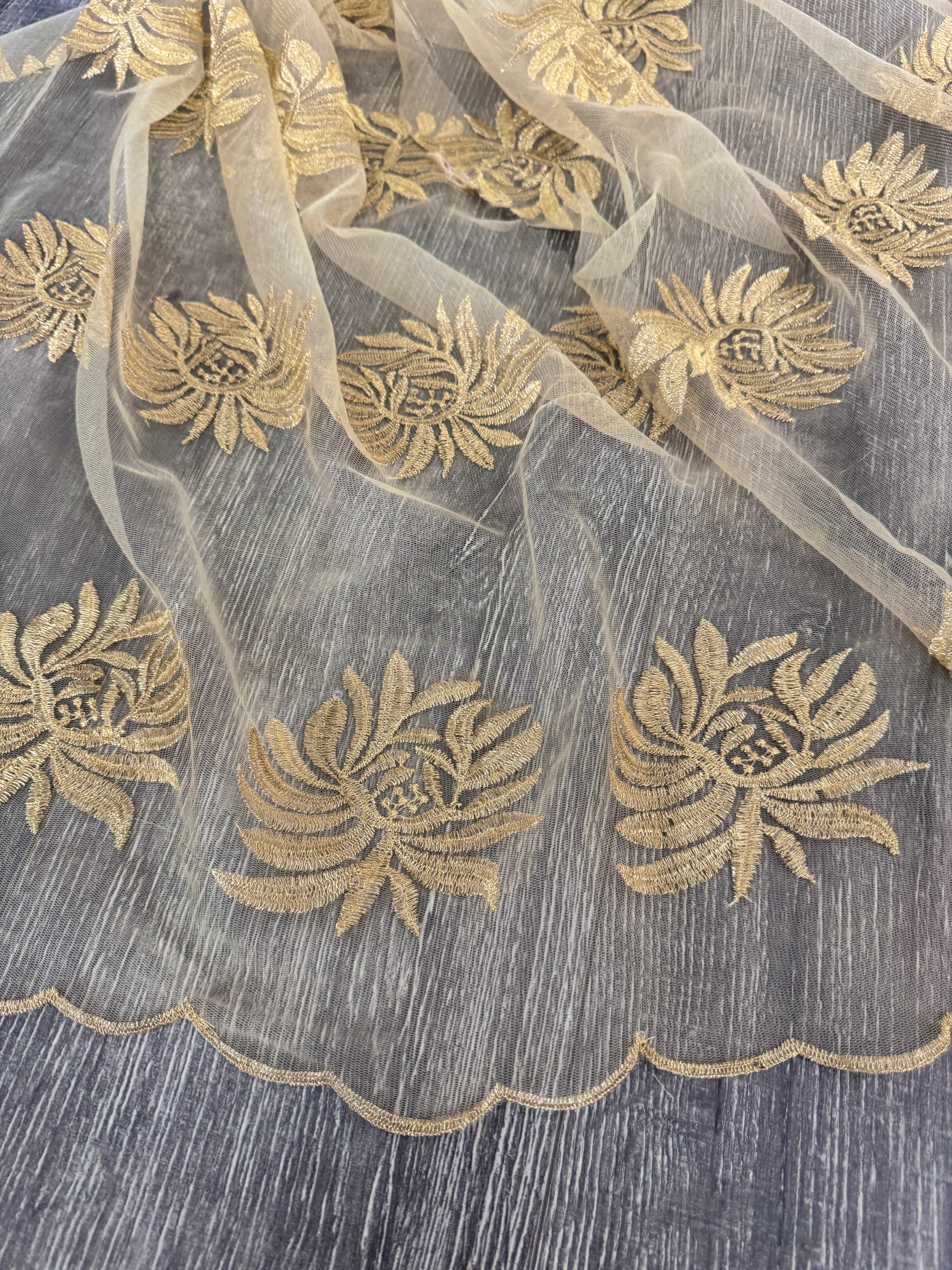 Gold Scalloped Floral Embroidered Lace, dark gold Scalloped Floral Embroidered Lace, light gold Scalloped Floral Embroidered Lace, Scalloped Floral Embroidered Lace for woman,Scalloped Floral Embroidered Lace for bride, Scalloped Floral Embroidered Lace on discount