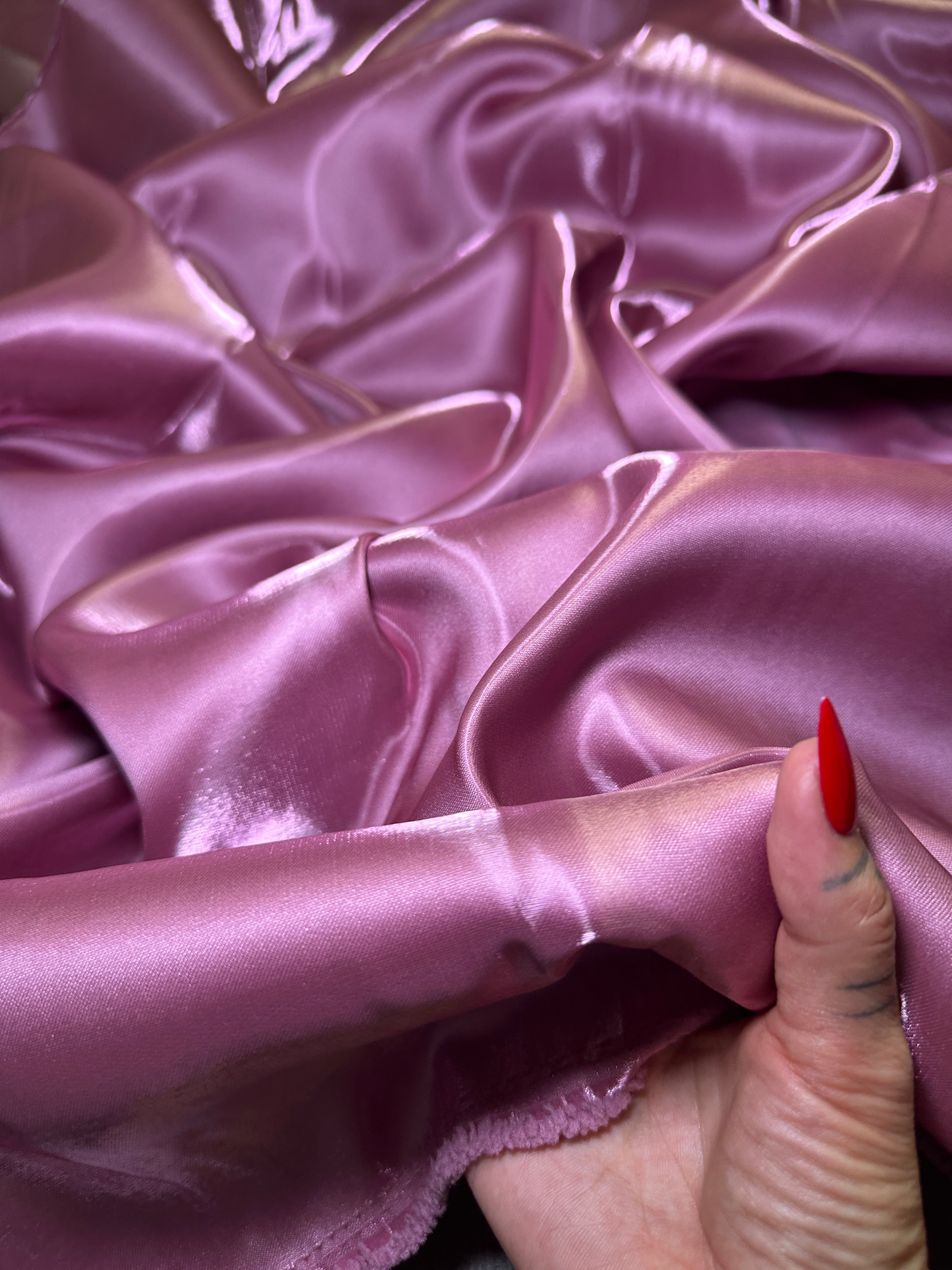 Mauve Liquid Bridal Satin, Fabric Store, Sewing Store, Cheap Fabric Store, Kiki Textiles, Textile by the Yard