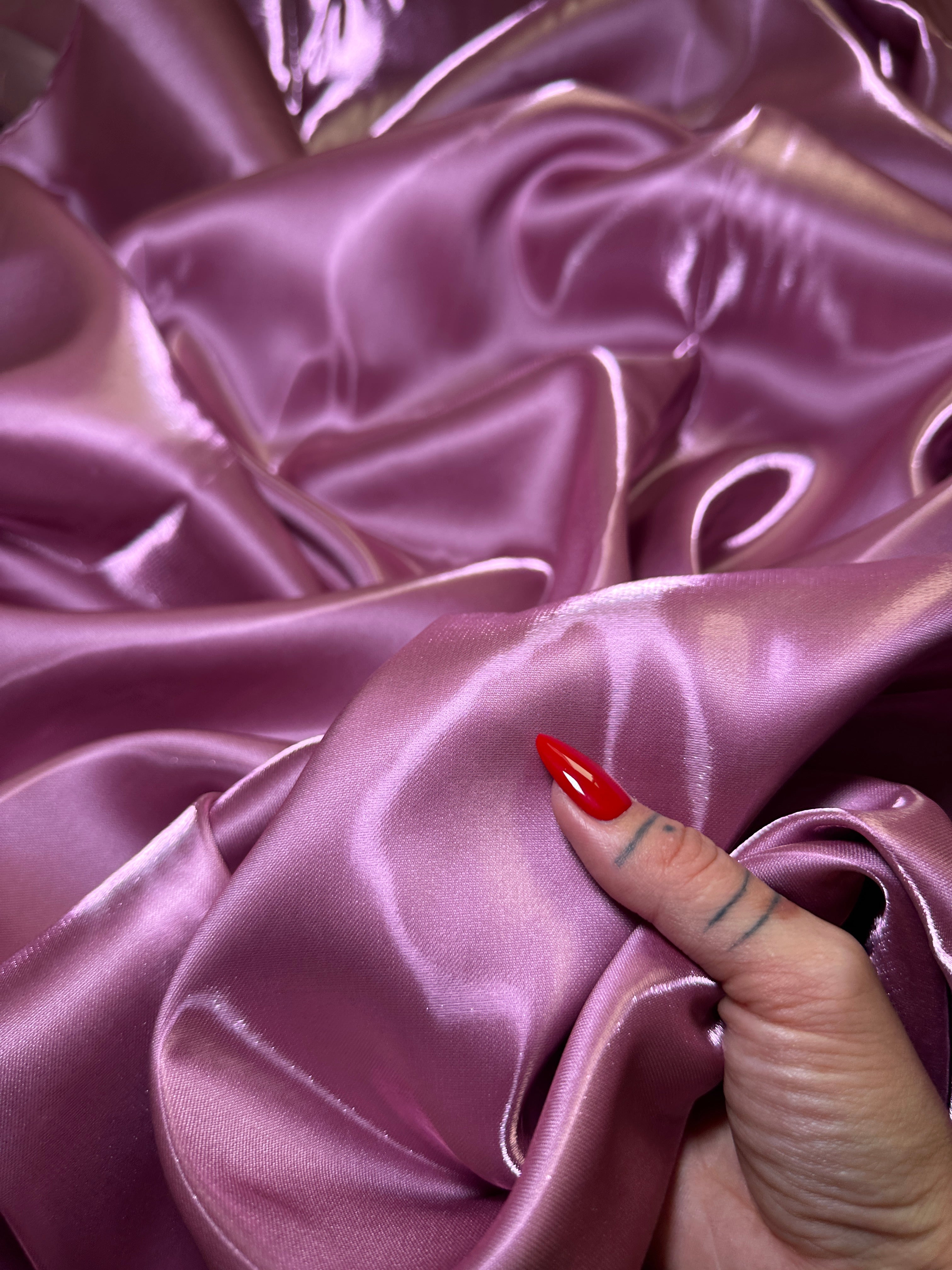 Mauve Liquid Bridal Satin, Fabric Store, Sewing Store, Cheap Fabric Store, Kiki Textiles, Textile by the Yard