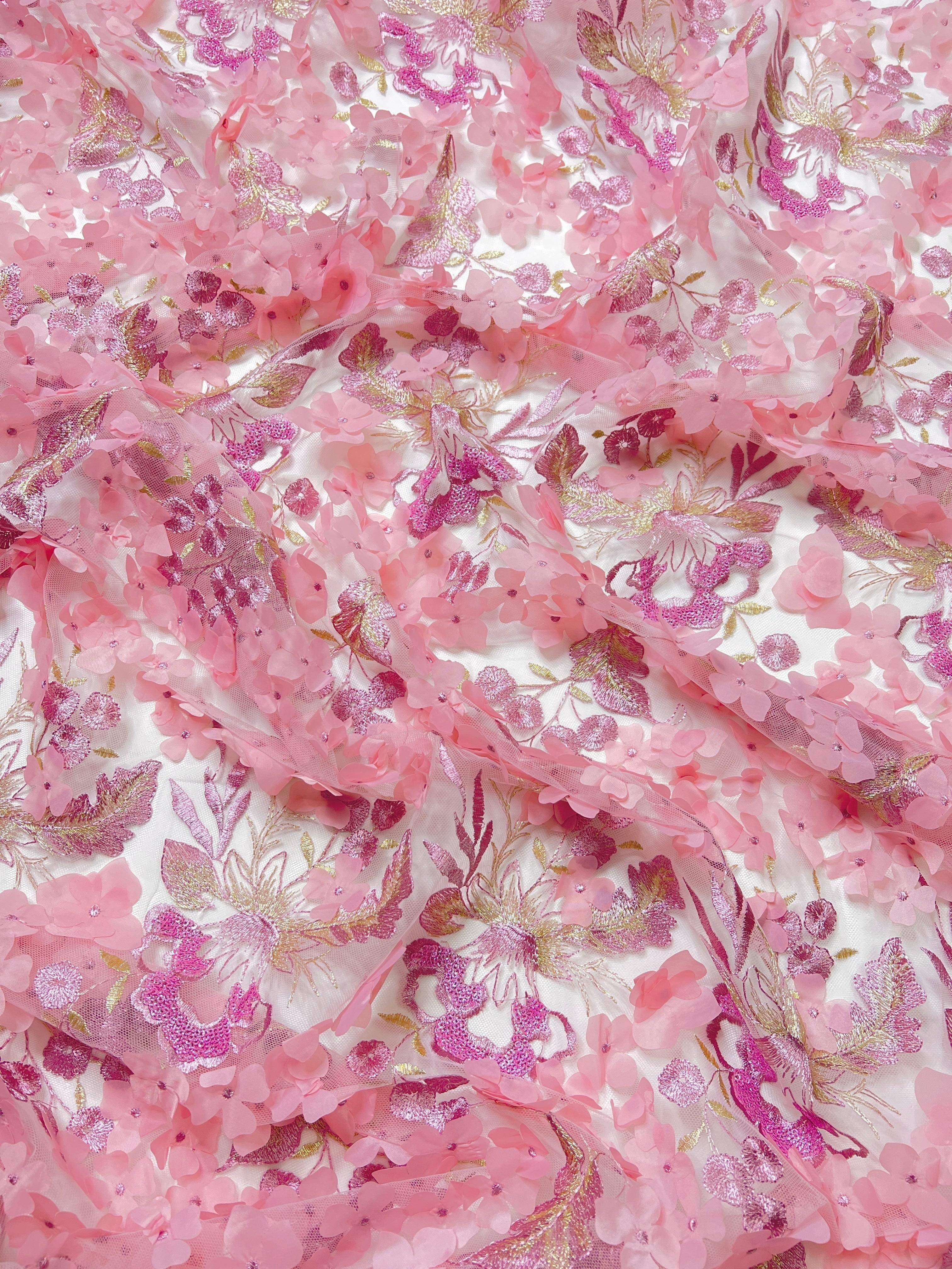  baby pink 3D flowers on lace, pink 3D flowers on lace, light pink 3D flowers on lace, rose pink 3D flowers on lace, 3D flowers on lace for woman, 3D flowers on lace for bride, 3D flowers on lace in low price, cheap 3D flowers on lace, 3D flowers on lace on sale