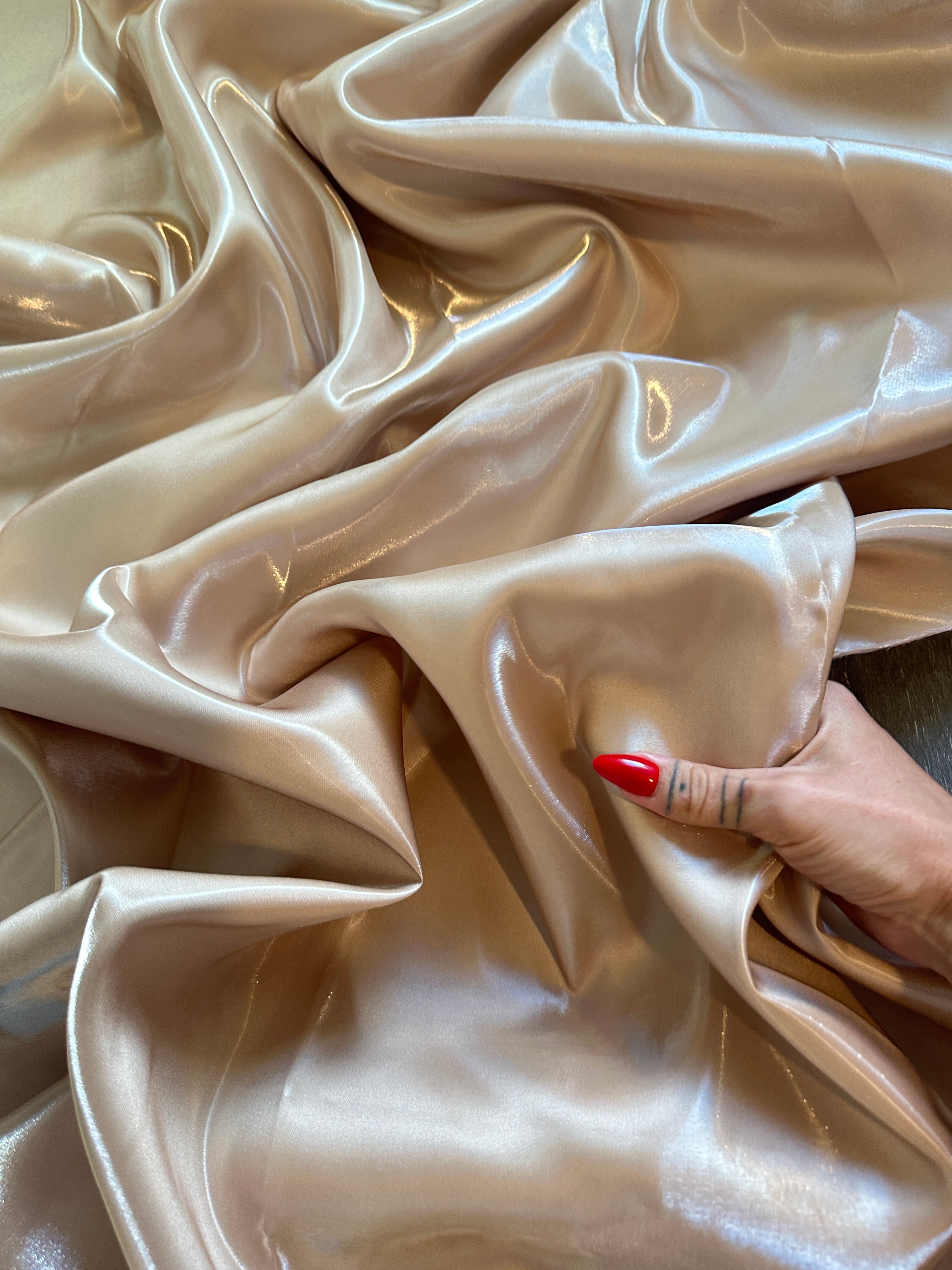 Champagne Liquid Bridal Satin, Luxury Silky Satin, Liquid Bridal Satin, Silky Satin, Premium Stretch Bridal Satin, Satin for Bride, Satin for Women, Satin in Low Price, Cheap Satin, Satin on Sale