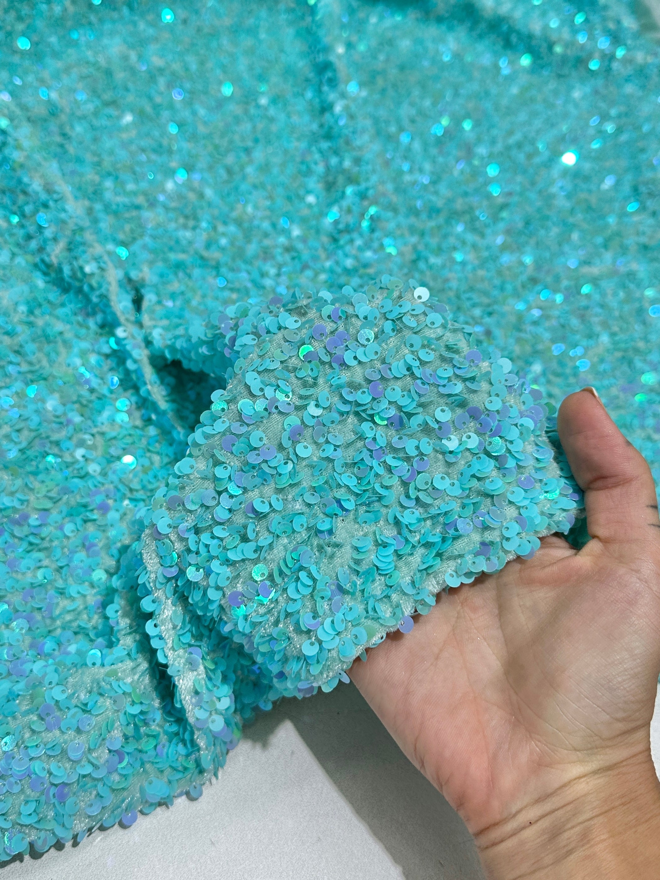 tiffany blue sequin on velvet, blue sequin on velvet, light blue sequin on velvet, dark blue sequin on velvet, sequin on velvet for woman, sequin on velvet for bride, sequin on velvet on discount, sequin on velvet on sale 