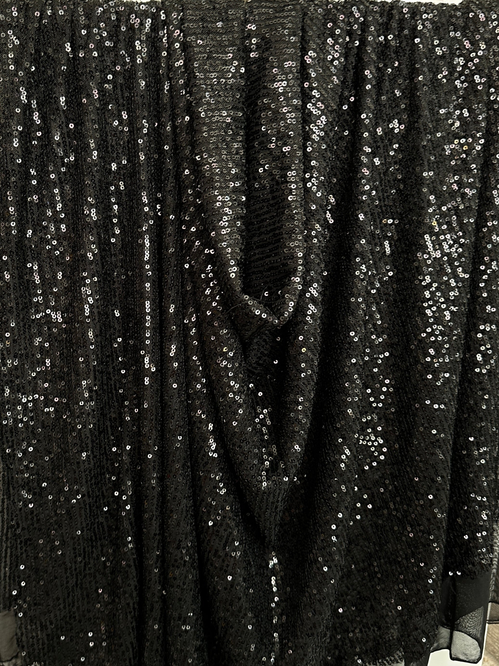 black super stretch sequin on mesh, dark grey sequin on mesh, jet black sequin on mesh, sequin on mesh for woman, sequin on mesh for bride, sequin on mesh on discount, sequin on mesh on sale, premium sequin on mesh, kiki textile sequin on mesh, sequin on mesh for party wear 