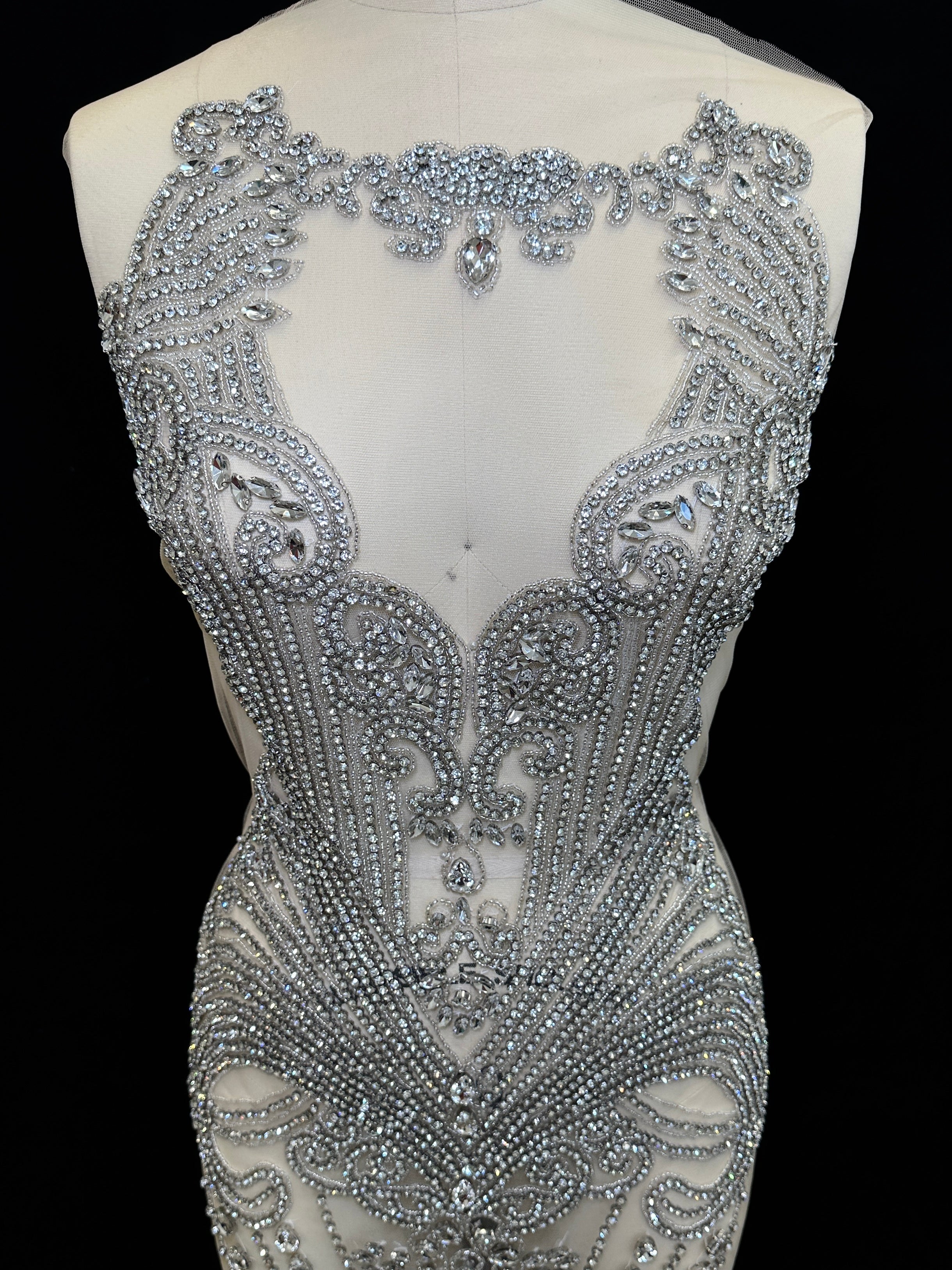 Gigi Rhinestone Bodice Applique, sparkle crystal bodice, silver rhinestone applique, rhinestone bodice for woman, rhinestone bodice ,rhinestone beads, rhinestone applique, rhinestone applications, rhinestone, luxurious dress, flawless dress fabric, embellishment for dress, diy dress, decoration for dress, crystal applique for dresses, crafts for dress, bridal dress rhinestone, beaded mesh sequin bodice, beaded mesh fabric for dress, beaded bodice for dress, applique for gown, applique for dress