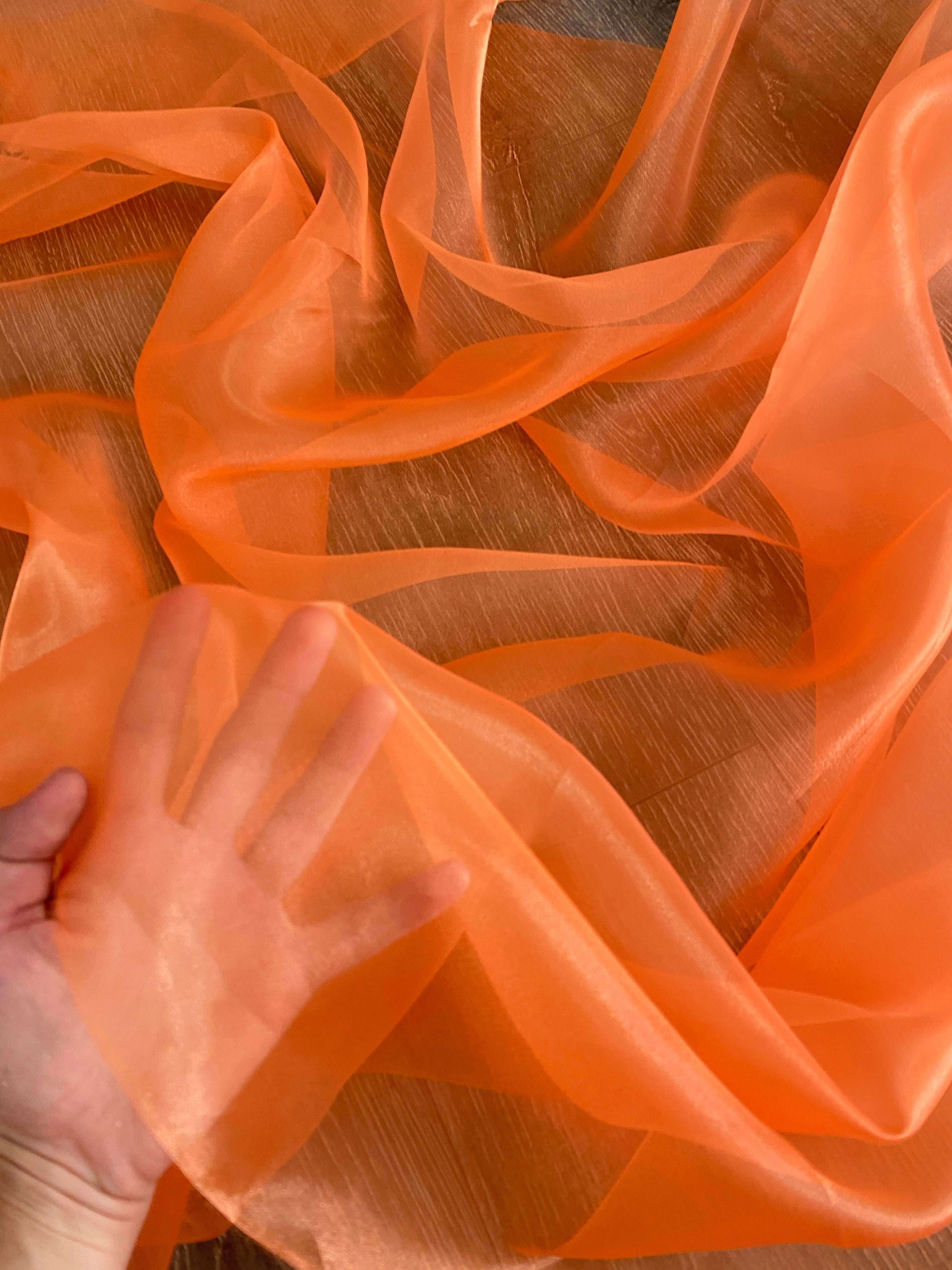 orange crystal chiffon, online textile store, sewing, fabric store, sewing store, cheap fabric store, kiki textiles