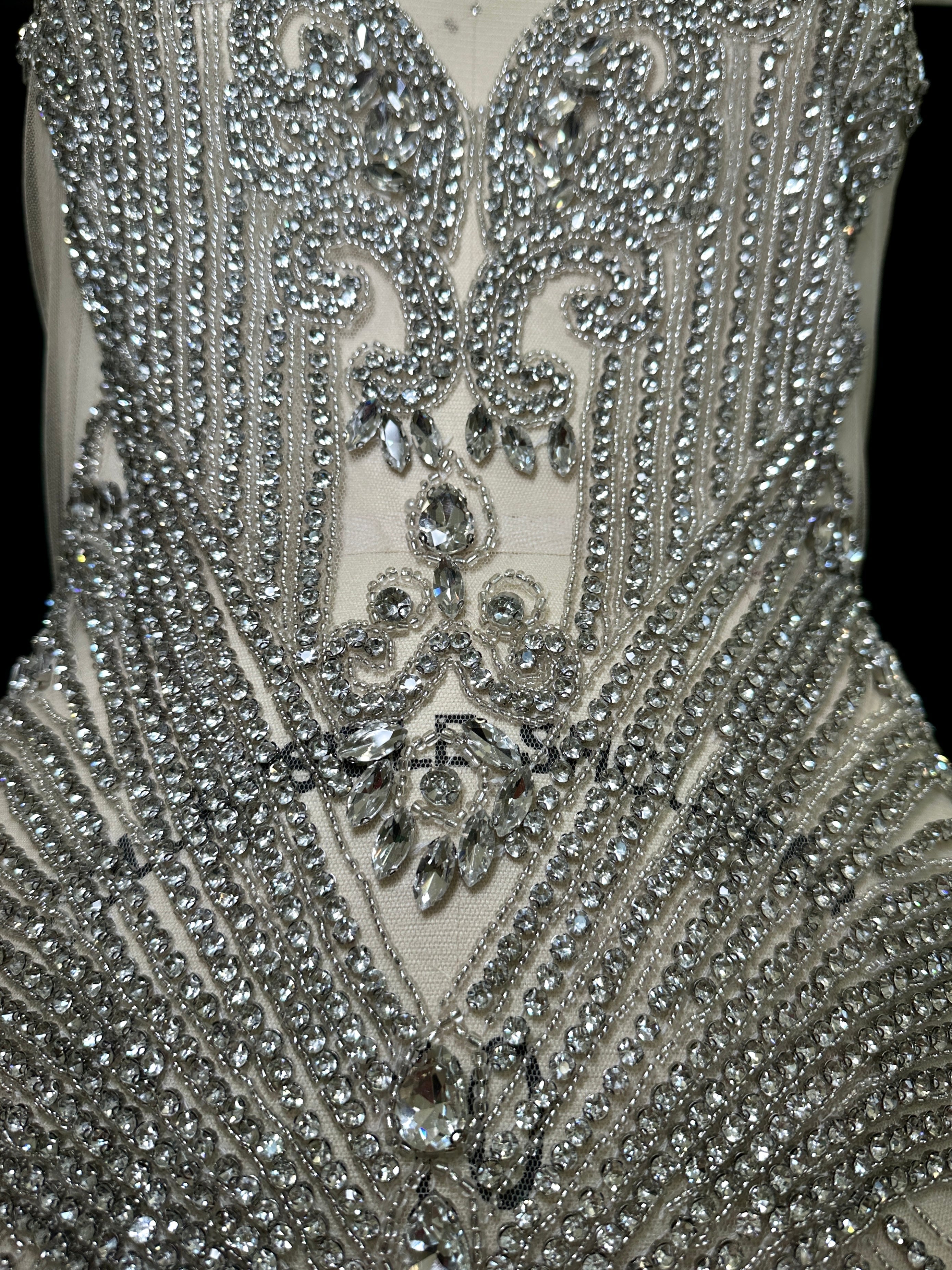 Gigi Rhinestone Bodice Applique, sparkle crystal bodice, silver rhinestone applique, rhinestone bodice for woman, rhinestone bodice ,rhinestone beads, rhinestone applique, rhinestone applications, rhinestone, luxurious dress, flawless dress fabric, embellishment for dress, diy dress, decoration for dress, crystal applique for dresses, crafts for dress, bridal dress rhinestone, beaded mesh sequin bodice, beaded mesh fabric for dress, beaded bodice for dress, applique for gown, applique for dress