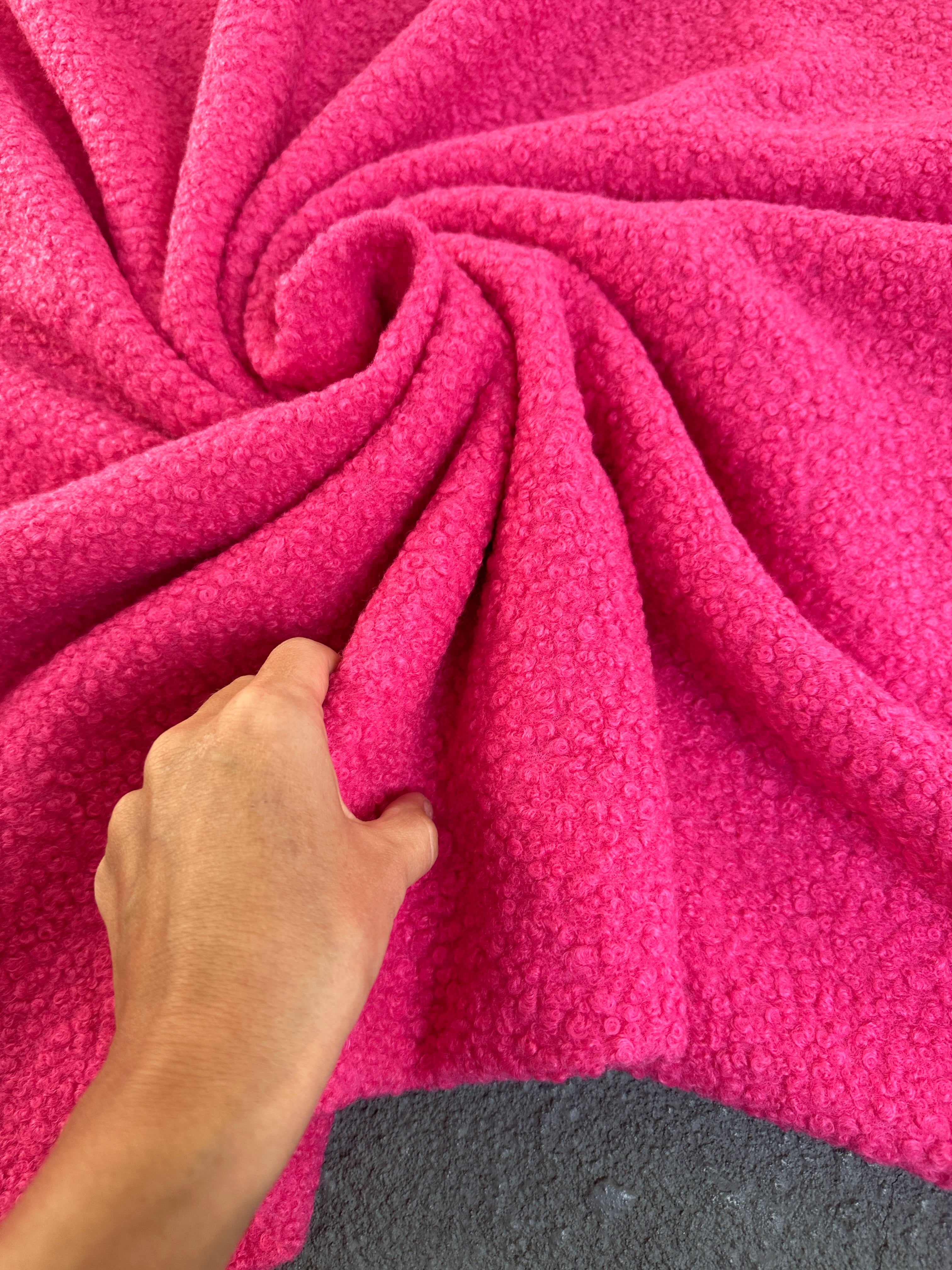 hot pink Lamb Premium Faux Wool, pink Faux Wool, light pink Faux Wool, Faux Wool for jacket, premium Faux Wool, Faux Wool for winter, winter collection, Faux Wool on sale, Faux Wool in low price