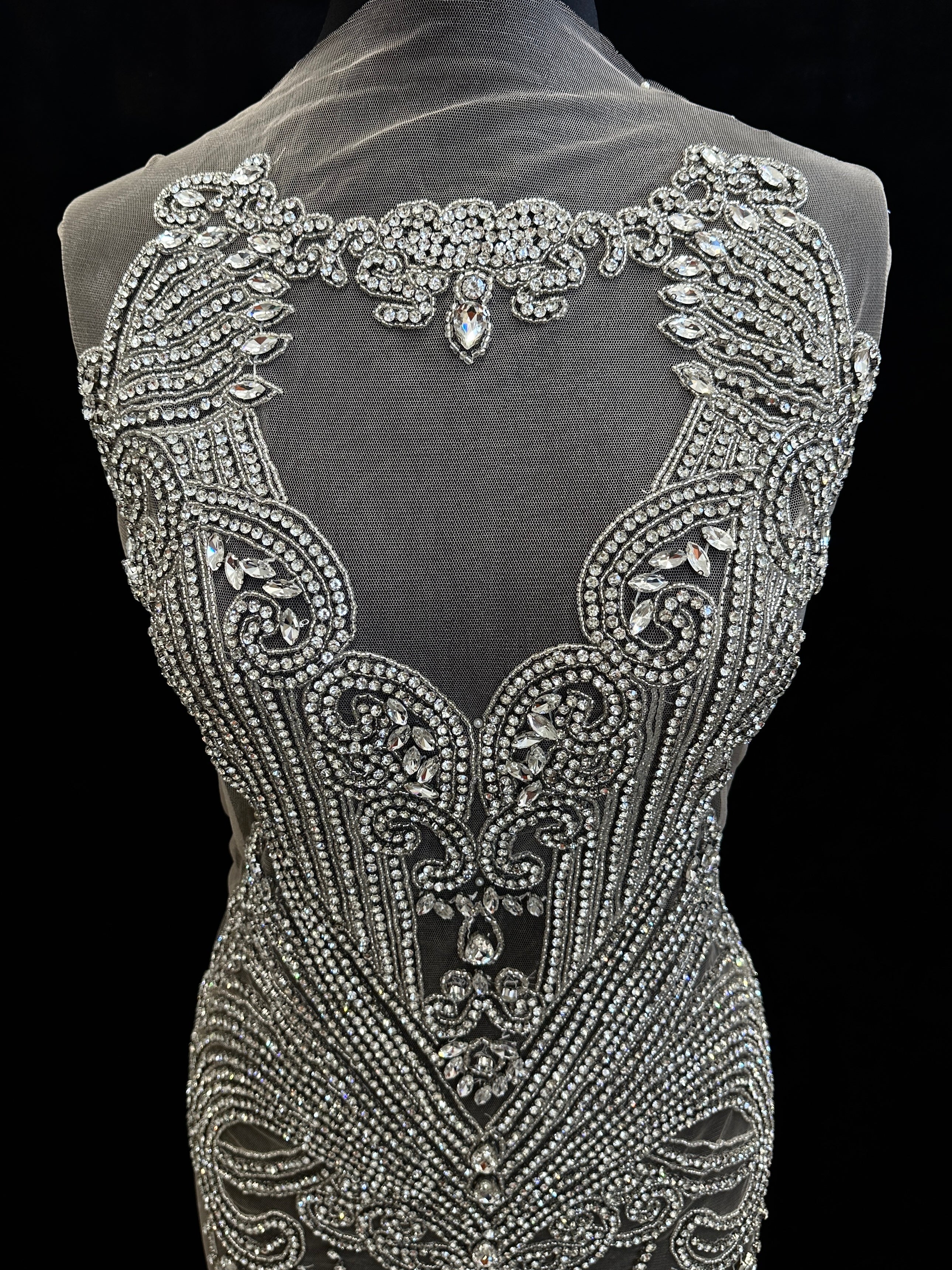 Gigi Rhinestone Bodice Applique, sparkle crystal bodice, silver rhinestone applique, rhinestone bodice for woman, rhinestone bodice ,rhinestone beads, rhinestone applique, rhinestone applications, rhinestone, luxurious dress, flawless dress fabric, embellishment for dress, diy dress, decoration for dress, crystal applique for dresses, crafts for dress, bridal dress rhinestone, beaded mesh sequin bodice, beaded mesh fabric for dress, beaded bodice for dress, applique for gown, applique for dress