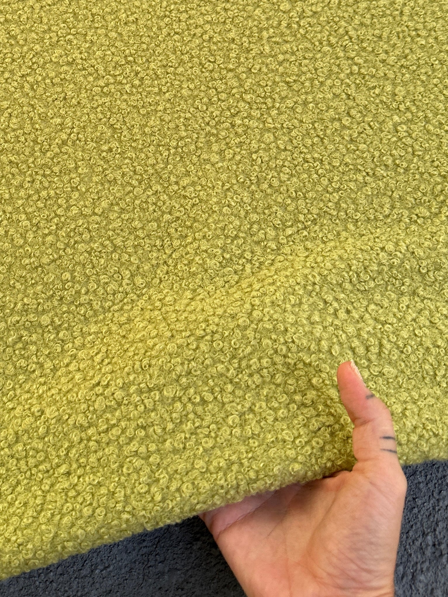 Lime Lamb Premium Faux Wool, light green Faux Wool, green Faux Wool, Faux Wool for jacket, premium Faux Wool, Faux Wool for winter, winter collection, Faux Wool on sale, Faux Wool in low price