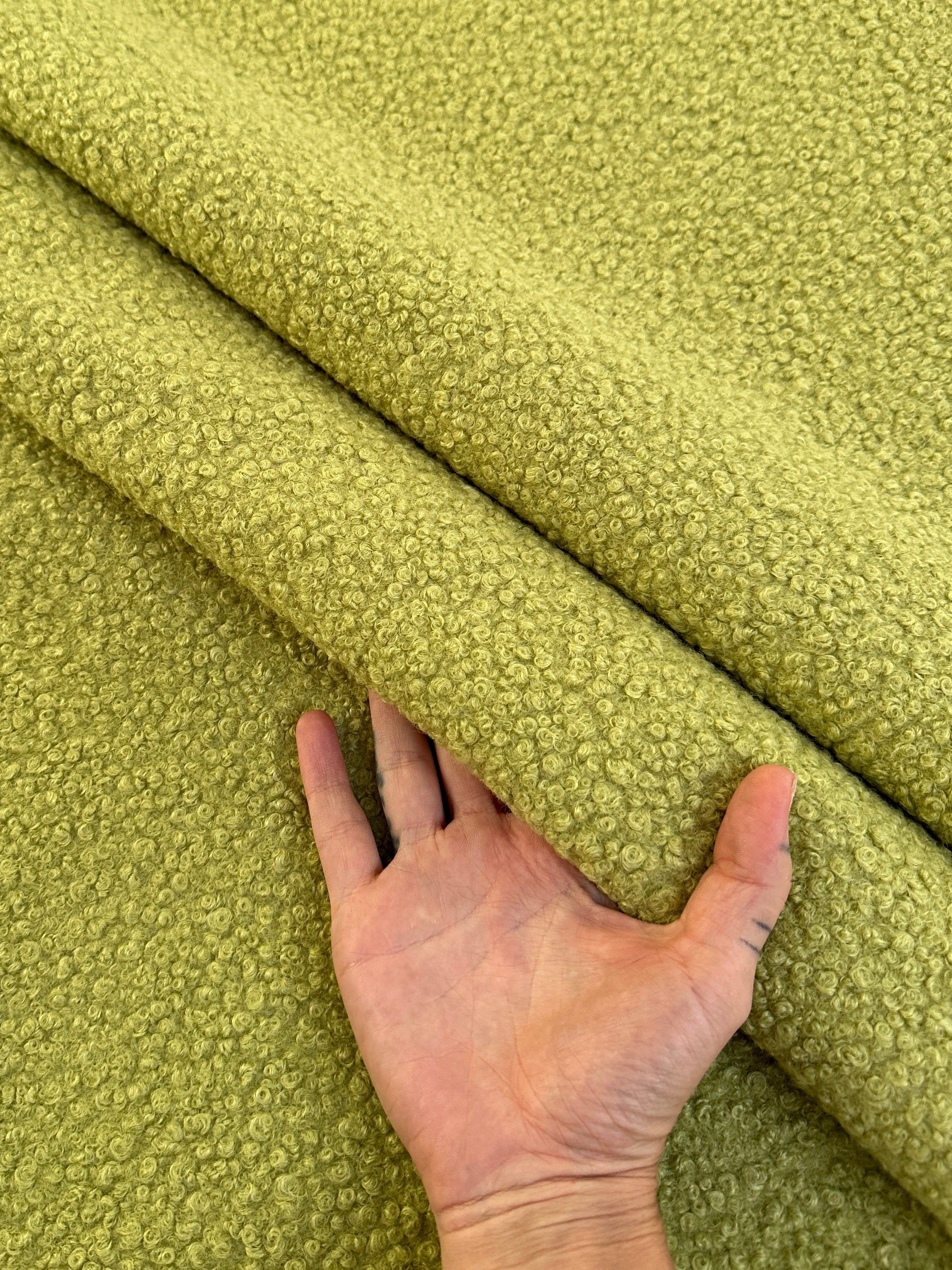 Lime Lamb Premium Faux Wool, light green Faux Wool, green Faux Wool, Faux Wool for jacket, premium Faux Wool, Faux Wool for winter, winter collection, Faux Wool on sale, Faux Wool in low price