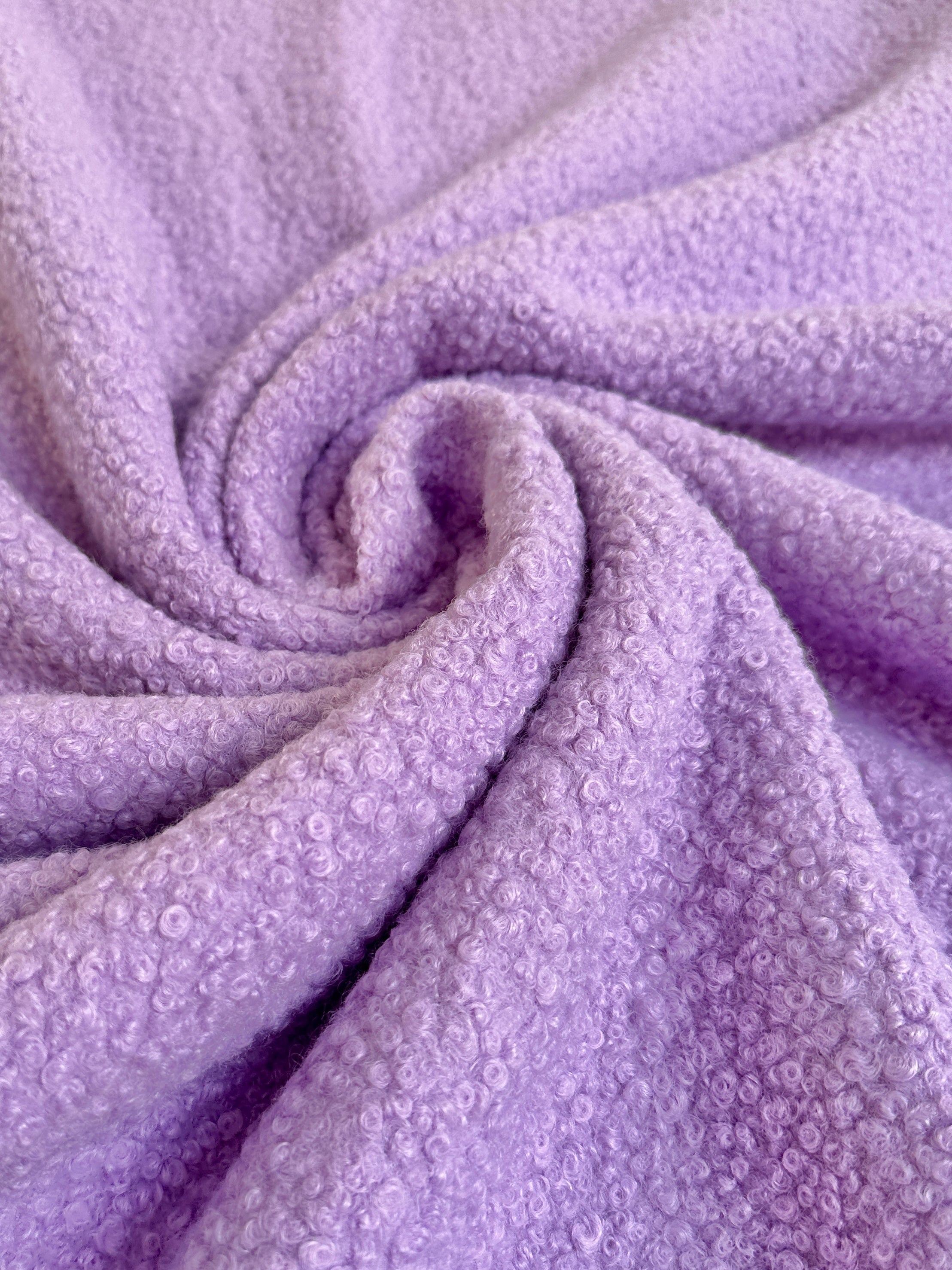 lavender Lamb Premium Faux Wool, light purple Faux Wool, purple Faux Wool, Faux Wool for jacket, premium Faux Wool, Faux Wool for winter, winter collection, Faux Wool on sale, Faux Wool in low price