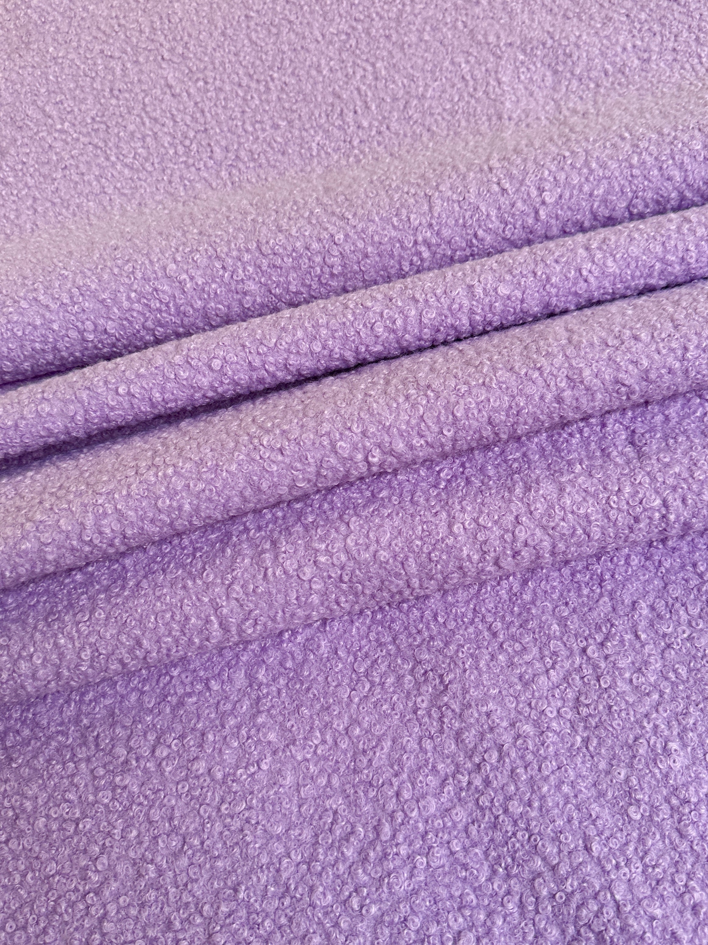 lavender Lamb Premium Faux Wool, light purple Faux Wool, purple Faux Wool, Faux Wool for jacket, premium Faux Wool, Faux Wool for winter, winter collection, Faux Wool on sale, Faux Wool in low price