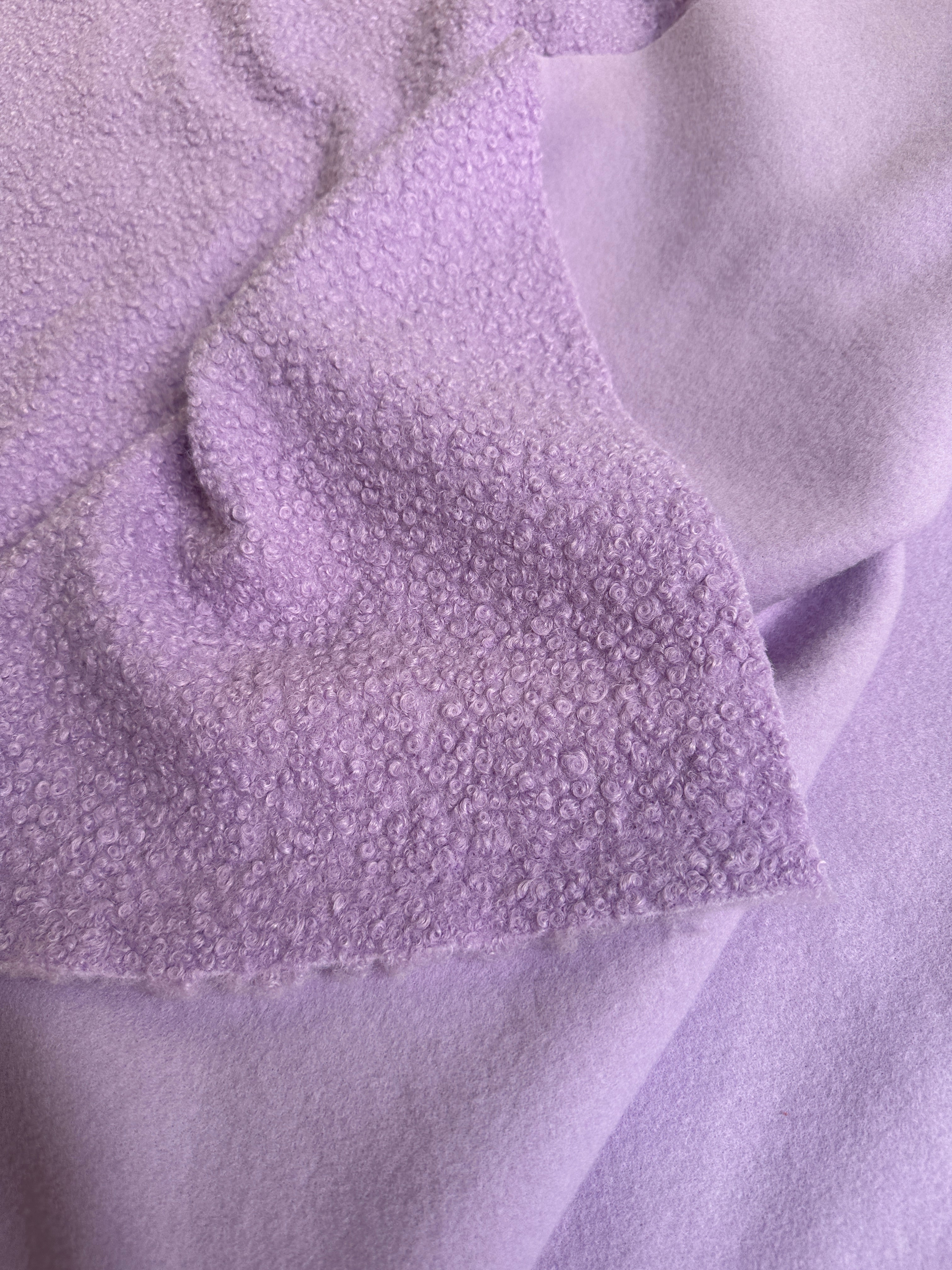 lavender Lamb Premium Faux Wool, light purple Faux Wool, purple Faux Wool, Faux Wool for jacket, premium Faux Wool, Faux Wool for winter, winter collection, Faux Wool on sale, Faux Wool in low price