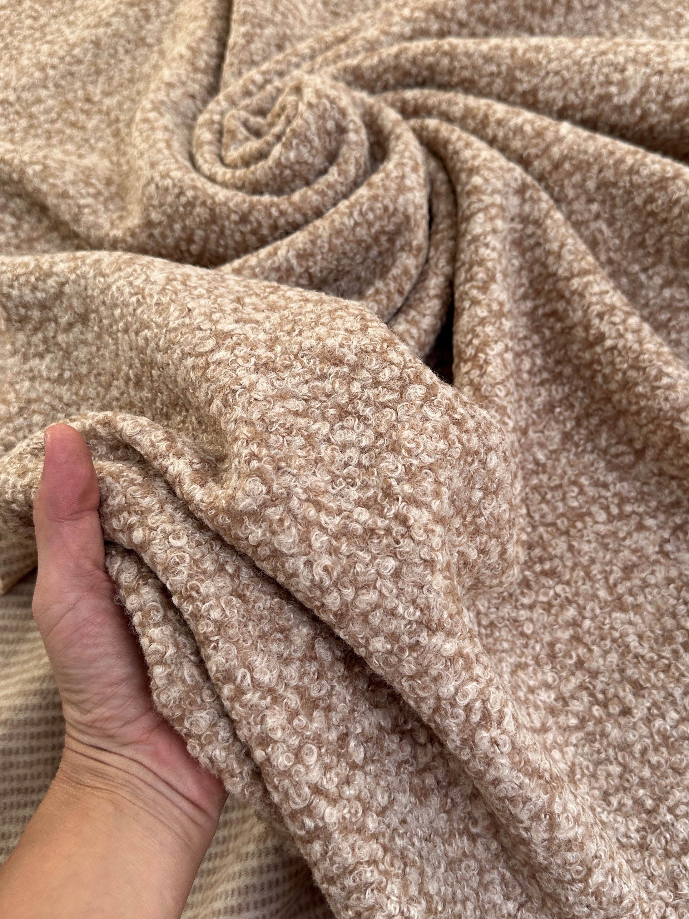 beige brown Lamb Premium Faux Wool, brown Faux Wool, light brown Faux Wool, Faux Wool for jacket, premium Faux Wool, Faux Wool for winter, winter collection, Faux Wool on sale, Faux Wool in low price