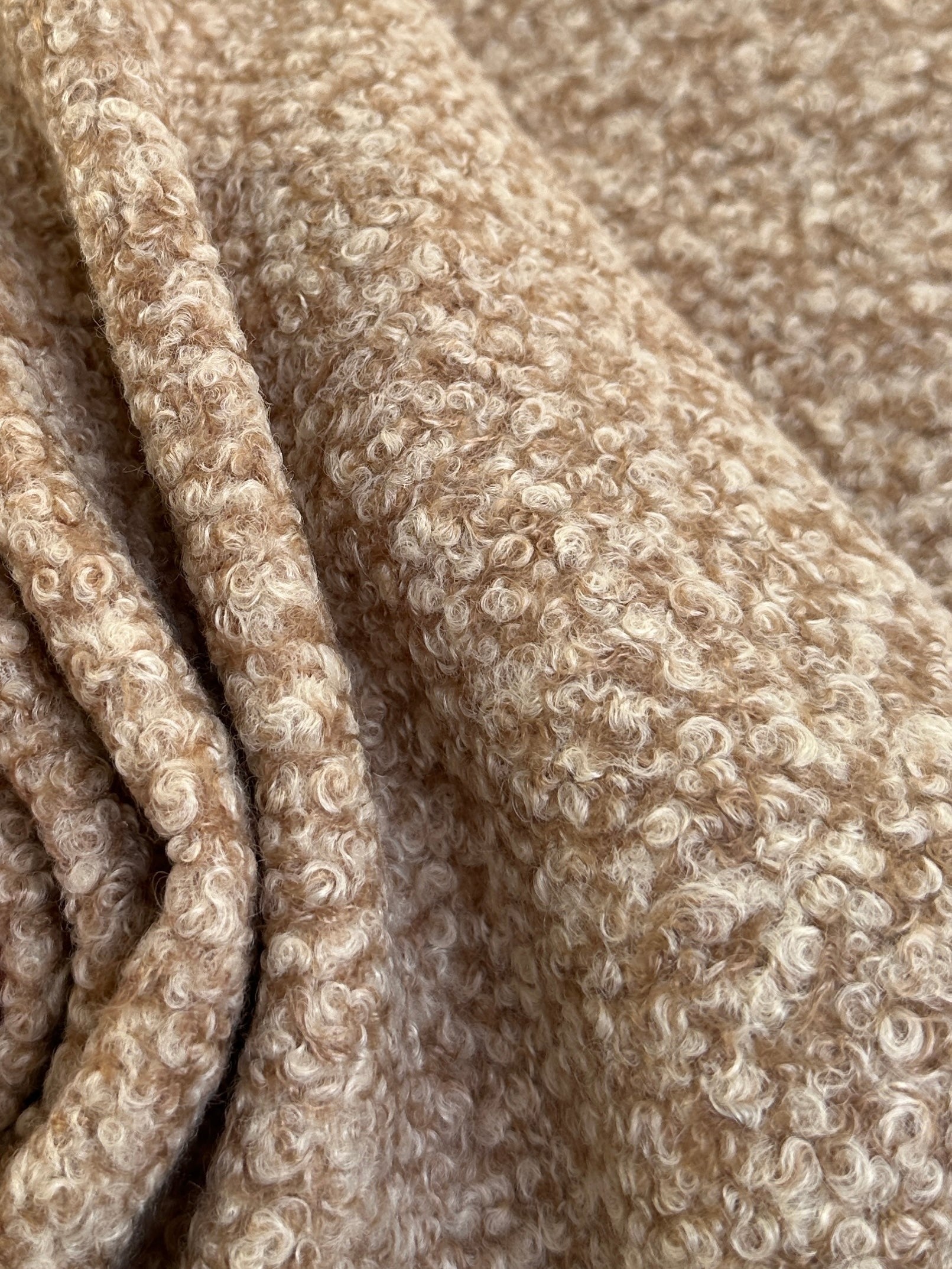 beige brown Lamb Premium Faux Wool, brown Faux Wool, light brown Faux Wool, Faux Wool for jacket, premium Faux Wool, Faux Wool for winter, winter collection, Faux Wool on sale, Faux Wool in low price