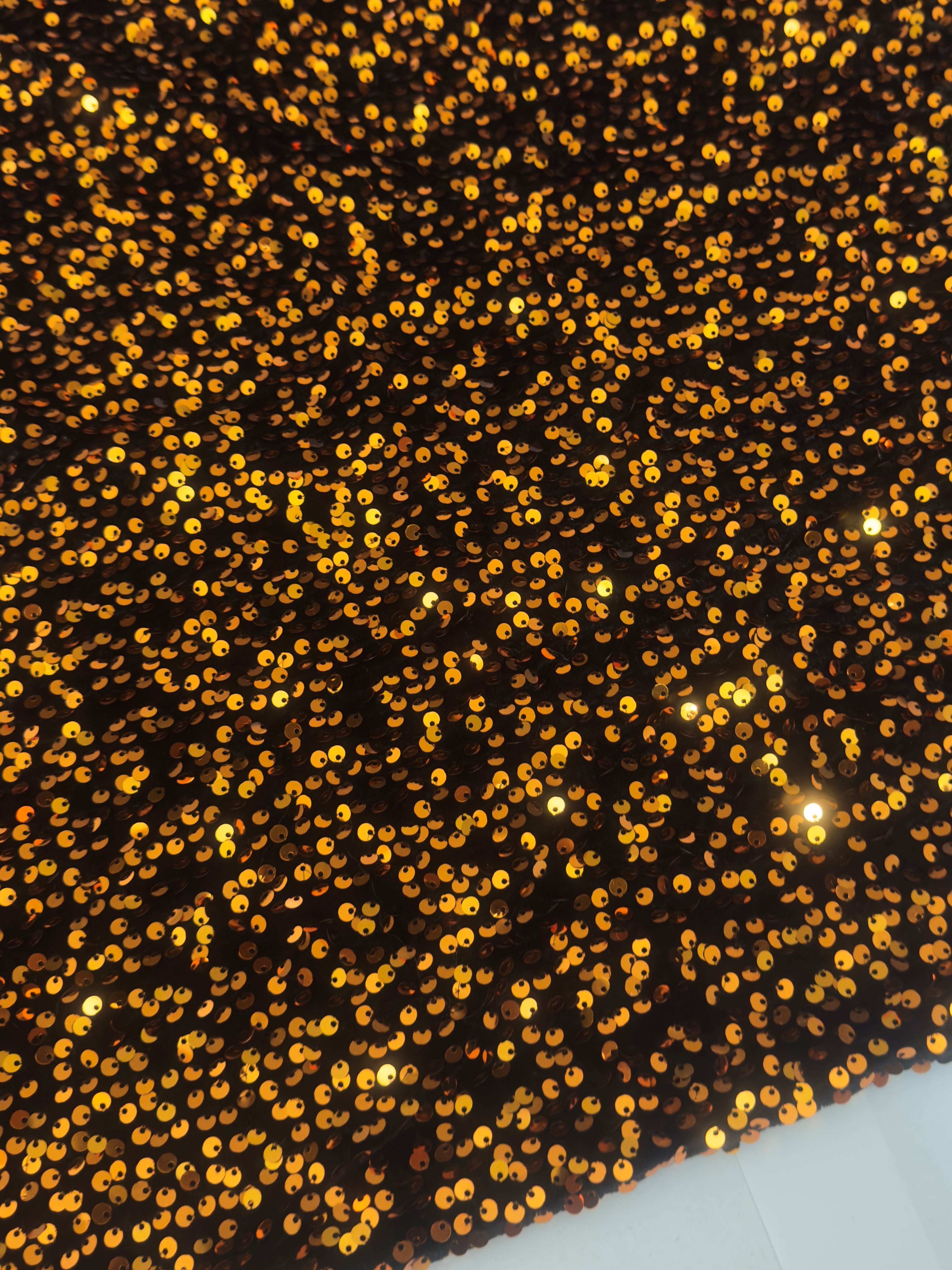 Burnt Orange Sequins Velvet, Sequins Velvet, Stretch Sequin Mesh, Stretch Sequin velvet for woman, Stretch Sequin velvet for bride, Stretch Sequin velvet on discount, Stretch Sequin velvet online