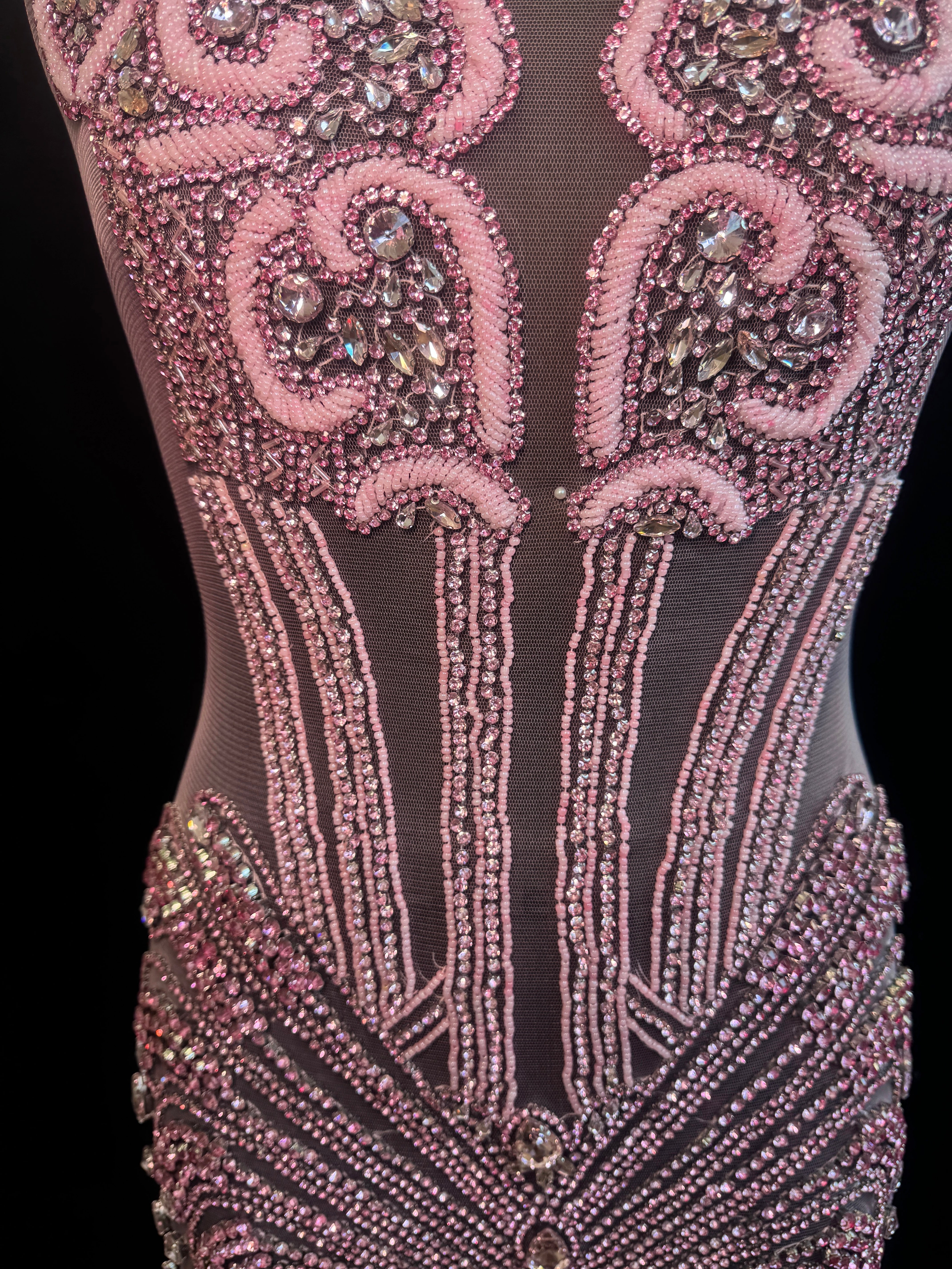 eli baby pink Rhinestones Bodice Applique, pink rhinestone, light pink rhinestone, dark pink rhinestone