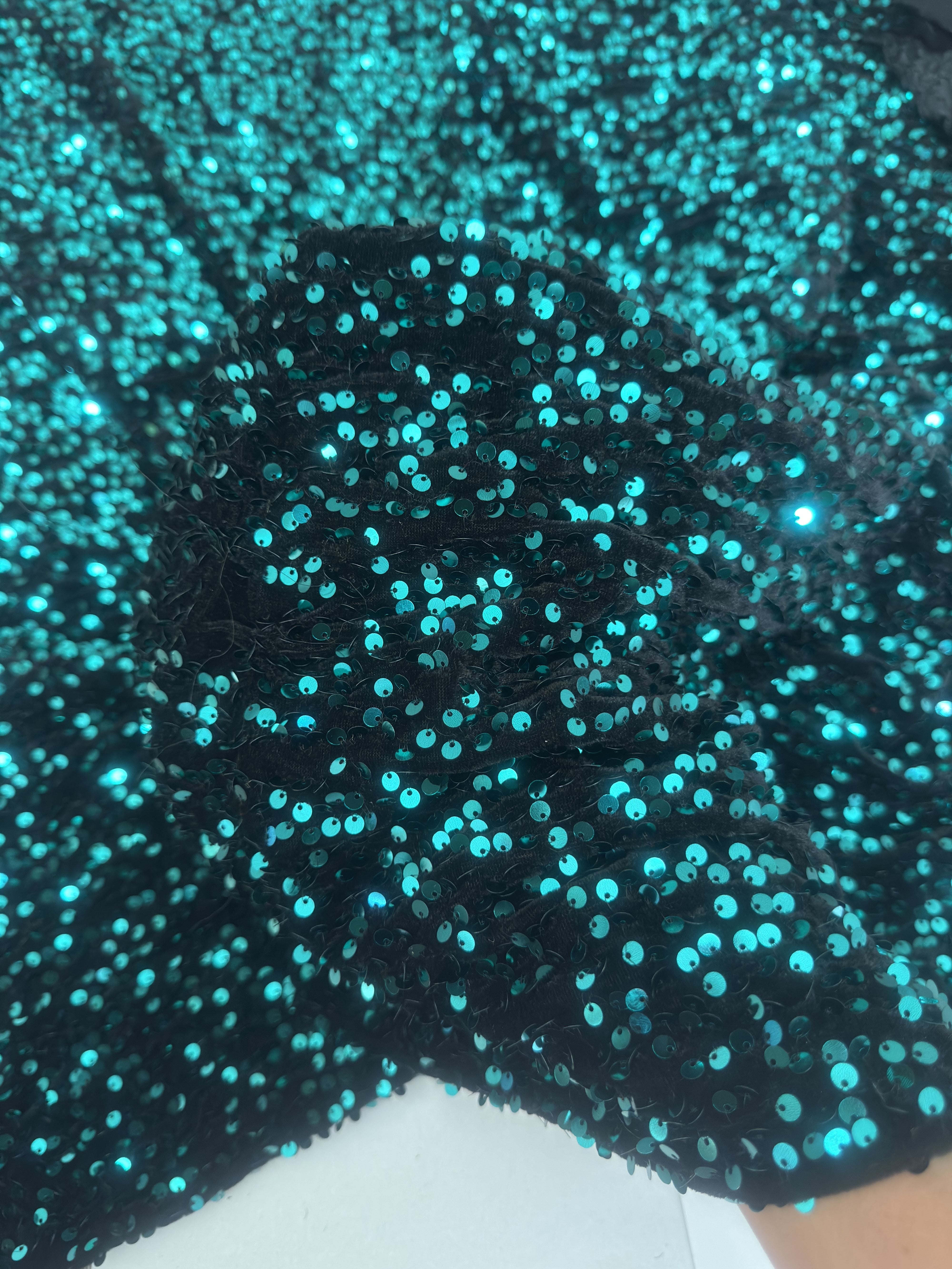 Jade Green Sequins Velvet, Fabric Store, Sewing Store, Cheap Fabric Store, Kiki Textiles, Textile by the Yard
