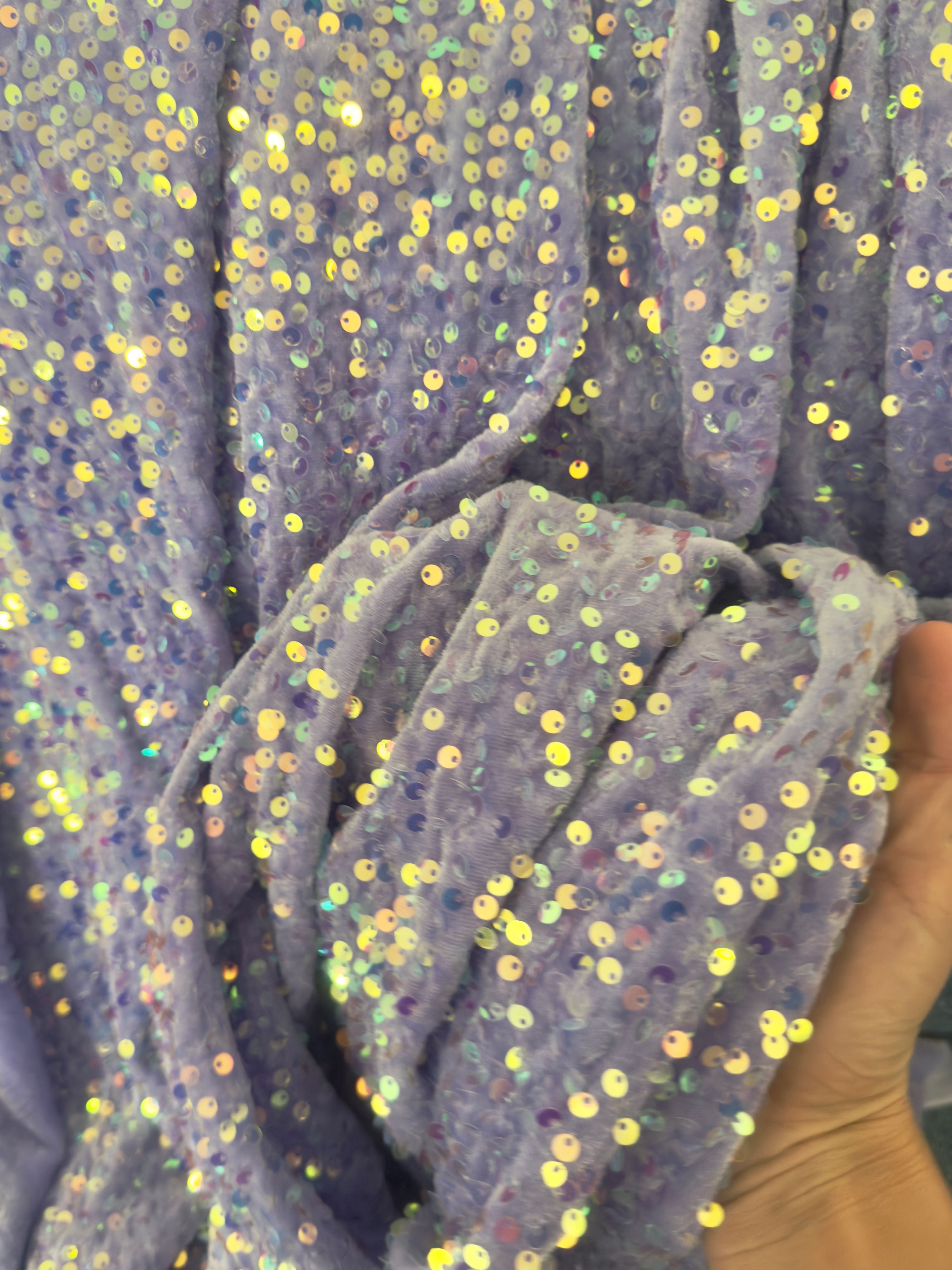 Lilac Sequins Velvet, Fabric Store, Sewing Store, Cheap Fabric Store, Kiki Textiles, Textile by the Yard