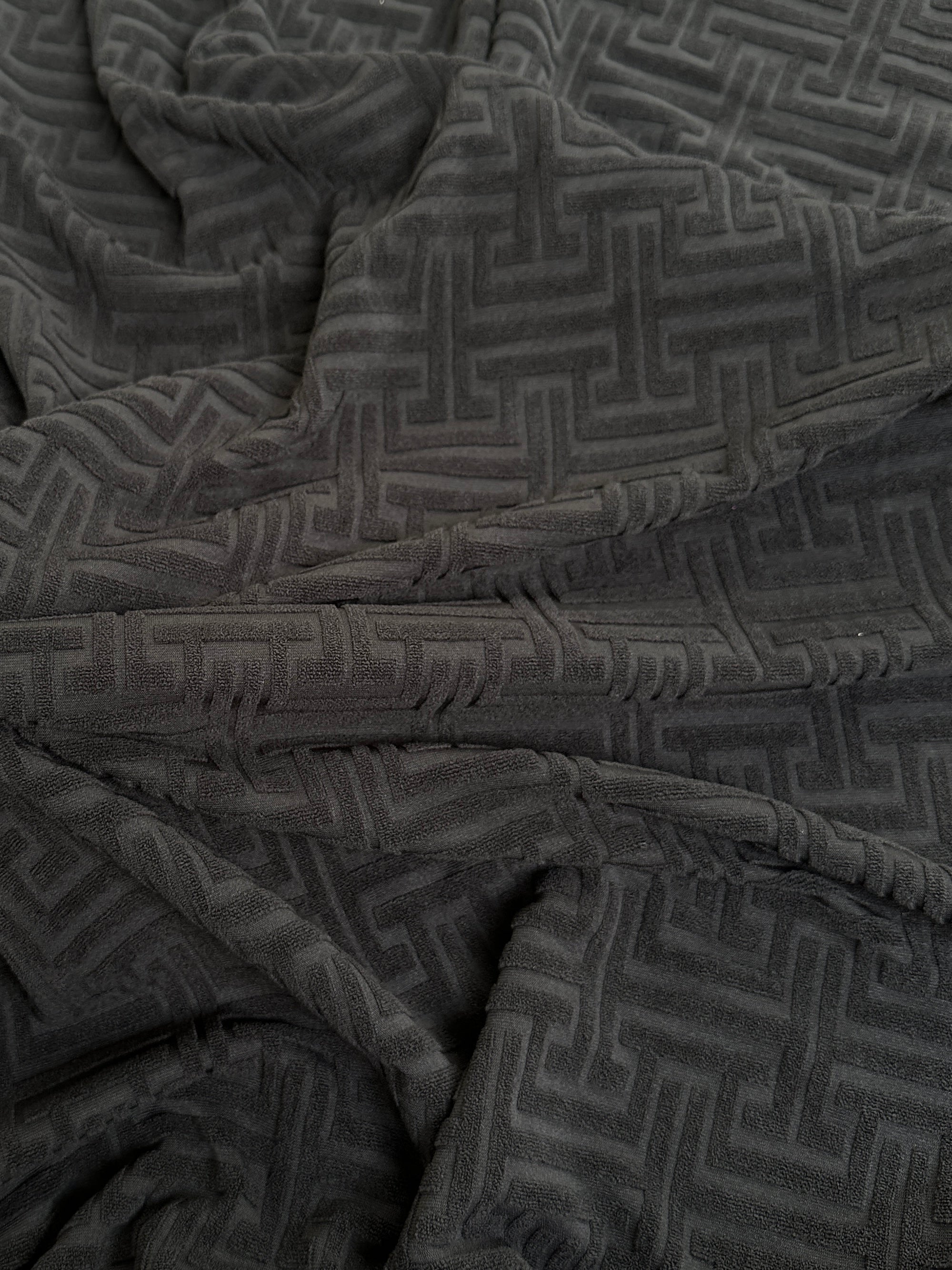 black Textured Geometric Jersey Knit, jet black Geometric Jersey Knit, dark gray Geometric Jersey Knit, Geometric Jersey Knit for woman, Geometric Jersey Knit for bride, Geometric Jersey Knit on sale, Geometric Jersey Knit on discount