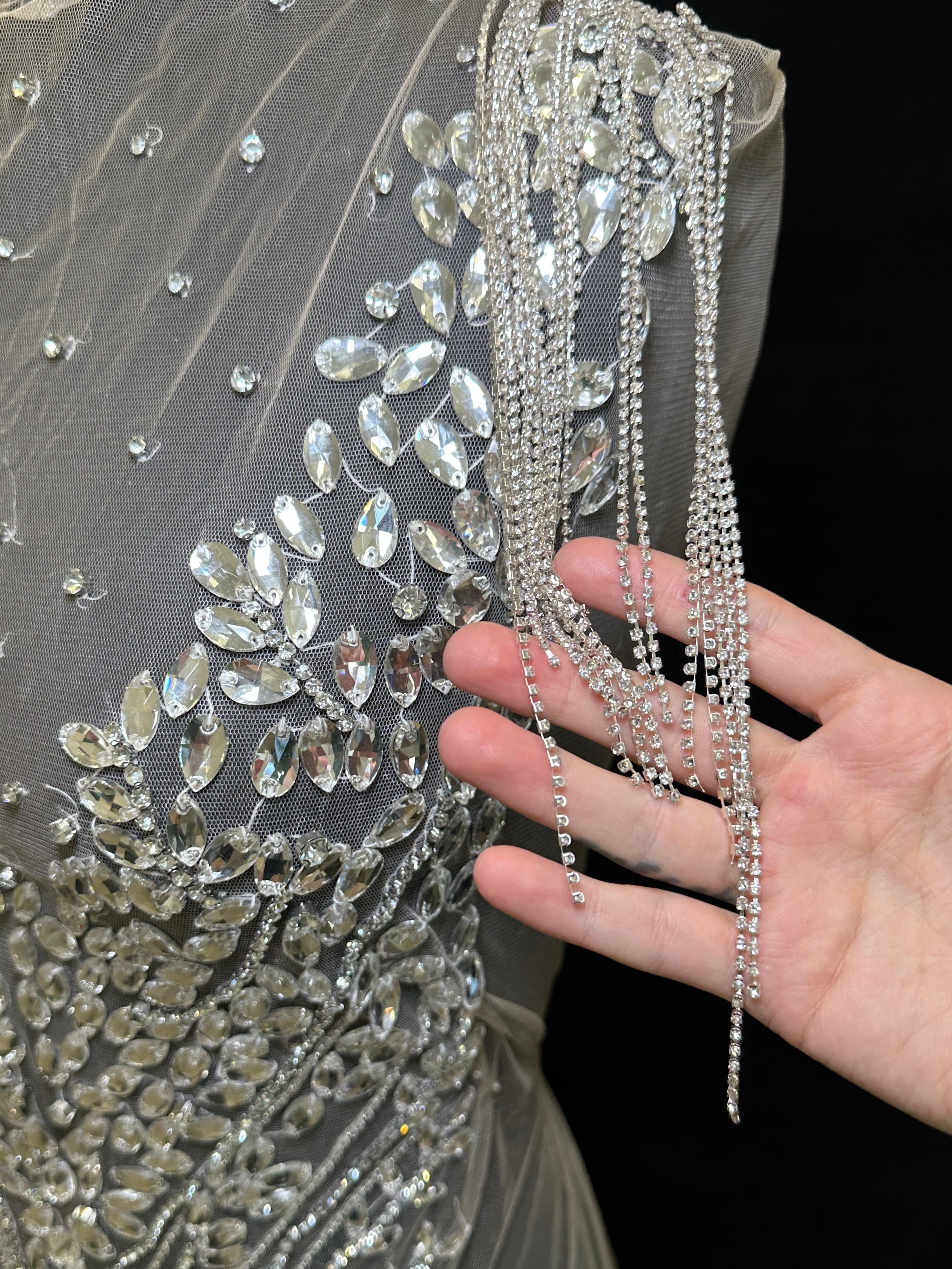 Valencia Rhinestone Bodice Applique, sparkle crystal bodice, silver rhinestone applique, rhinestone bodice for woman, rhinestone bodice ,rhinestone beads, rhinestone applique, rhinestone applications, rhinestone, luxurious dress, flawless dress fabric, embellishment for dress, diy dress, decoration for dress, crystal applique for dresses, crafts for dress, bridal dress rhinestone, beaded mesh sequin bodice, beaded mesh fabric for dress, beaded bodice for dress, applique for gown, applique for dress