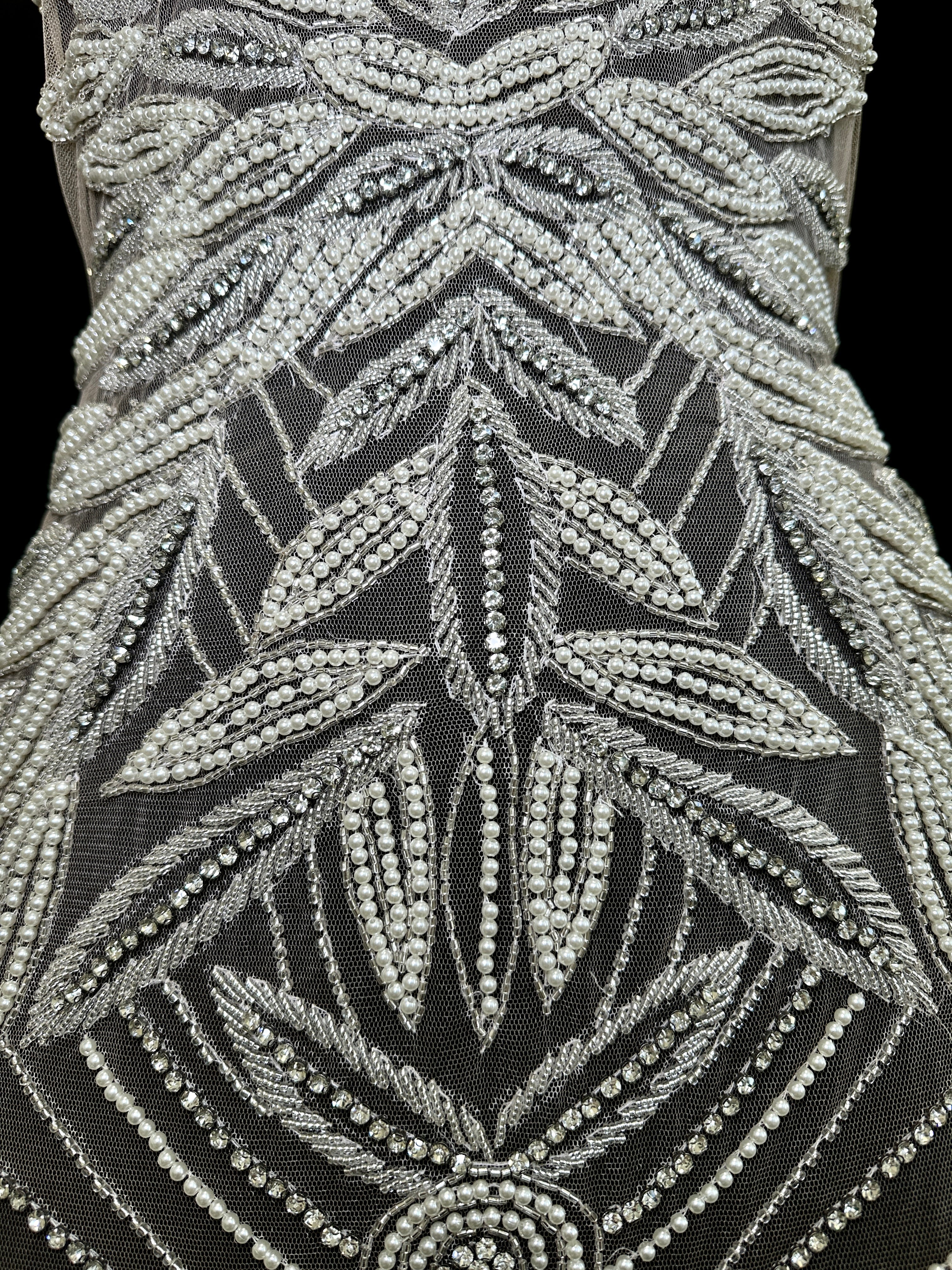 Bianca Maxi Rhinestone Bodice Applique, sparkle crystal bodice, silver rhinestone applique, rhinestone bodice for woman, rhinestone bodice ,rhinestone beads, rhinestone applique, rhinestone applications, rhinestone, luxurious dress, flawless dress fabric, embellishment for dress, diy dress, decoration for dress, crystal applique for dresses, crafts for dress, bridal dress rhinestone, beaded mesh sequin bodice, beaded mesh fabric for dress, beaded bodice for dress, applique for gown, applique for dress