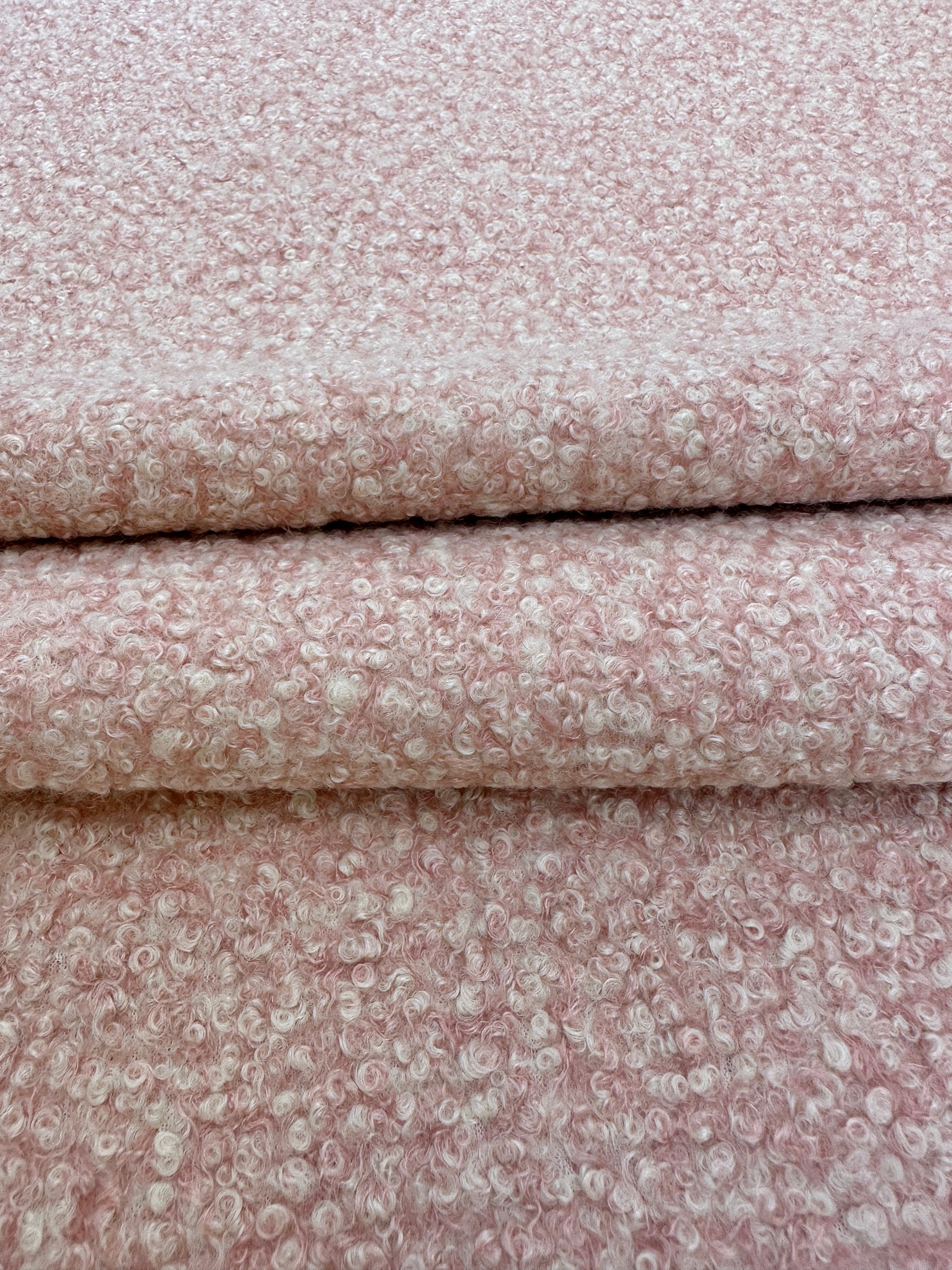 blush pink Lamb Premium Faux Wool, pink Faux Wool, light pink Faux Wool, Faux Wool for jacket, premium Faux Wool, Faux Wool for winter, winter collection, Faux Wool on sale, Faux Wool in low price