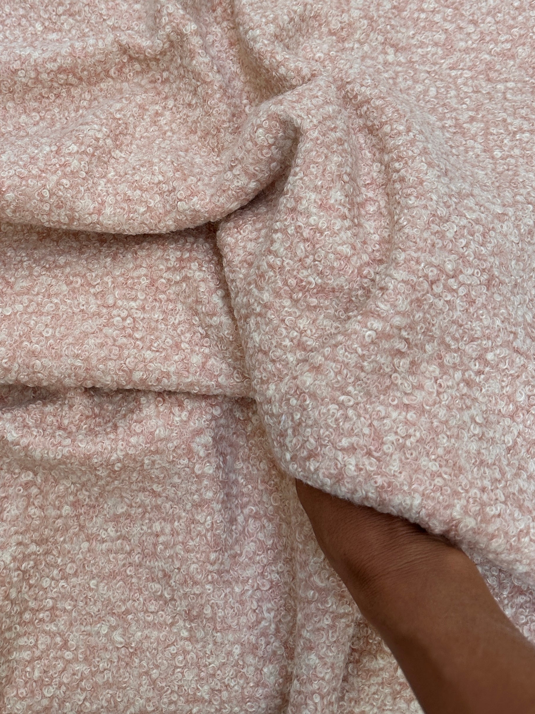 blush pink Lamb Premium Faux Wool, pink Faux Wool, light pink Faux Wool, Faux Wool for jacket, premium Faux Wool, Faux Wool for winter, winter collection, Faux Wool on sale, Faux Wool in low price