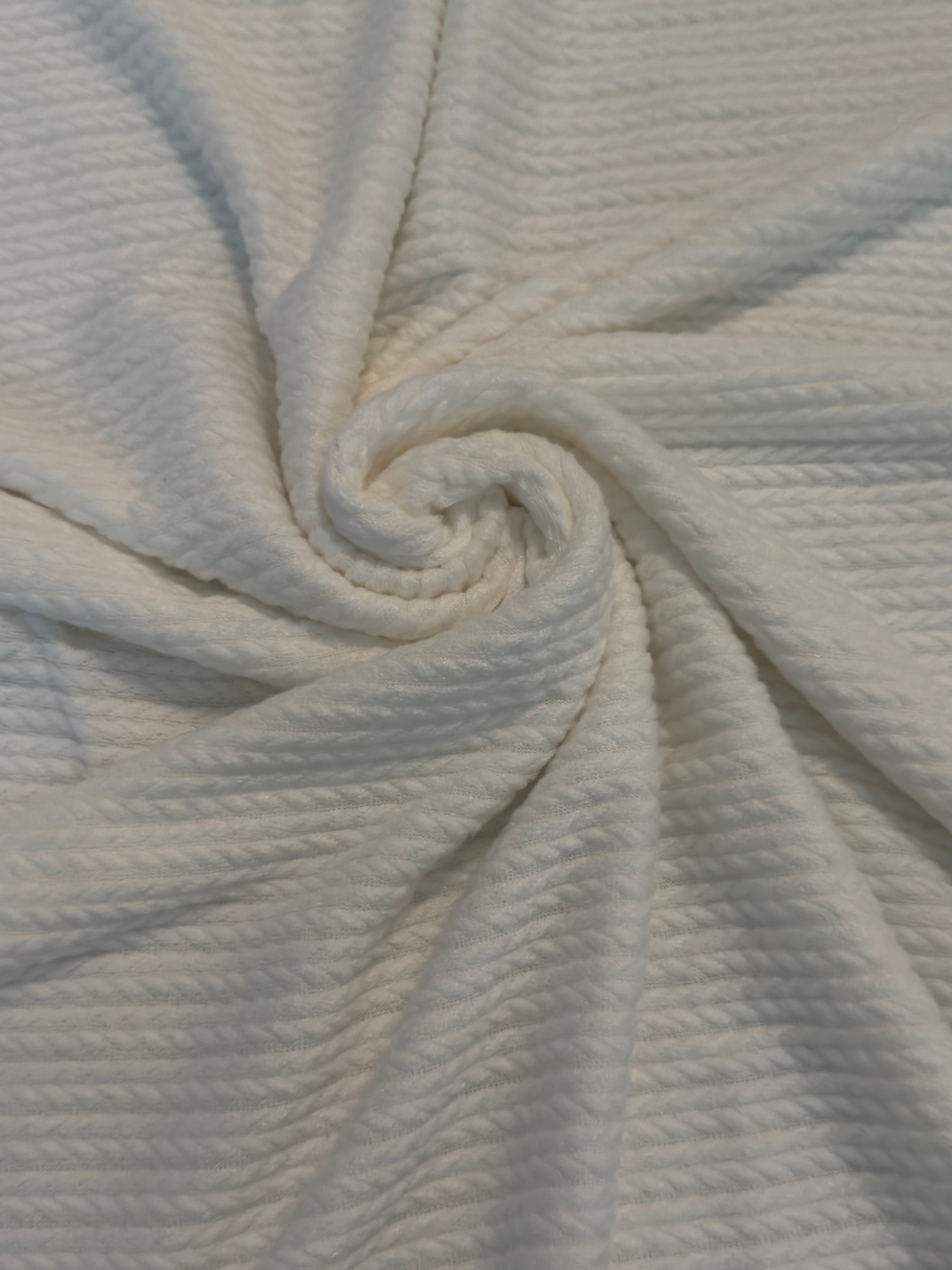 Milk White Buttery Soft Cable Textured Sweater Knit, Cable Knit Fabric, Cable Knit Material, Cable Knit Sweater Fabric, Chunky Cable Knit, Cable Knit Textile, Cable Knit Pattern Fabric, Soft Cable Knit