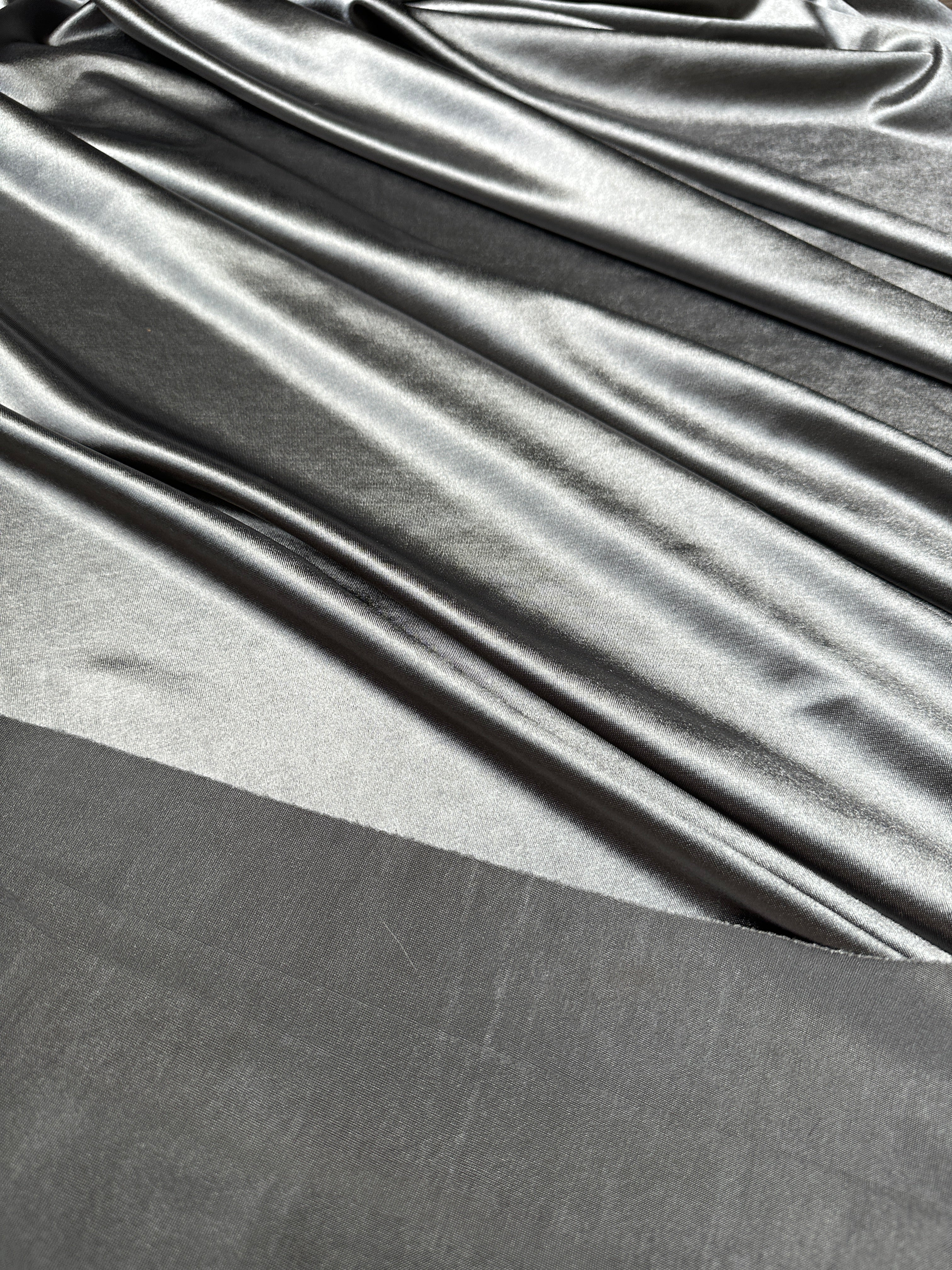 Silver Nylon Spandex, light silver nylon spandex, 4 Way Stretch nylon spandex, dark silver nylon spandex, shiny nylon spandex for woman, shiny nylon for bride, spandex for swim wear, premium spandex, spandex on sale, low price spandex