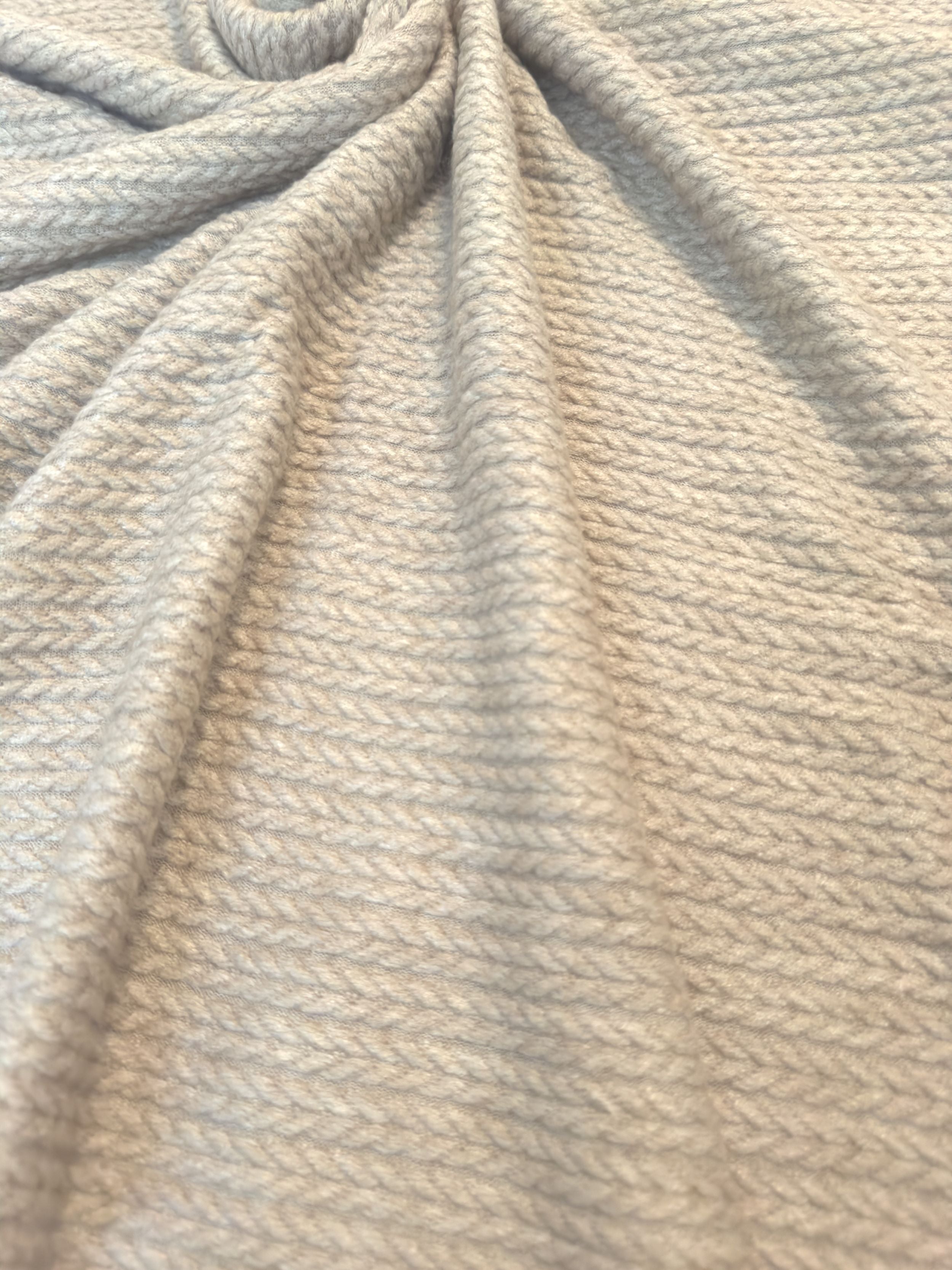 Oatmeal Buttery Soft Cable Textured Sweater Knit