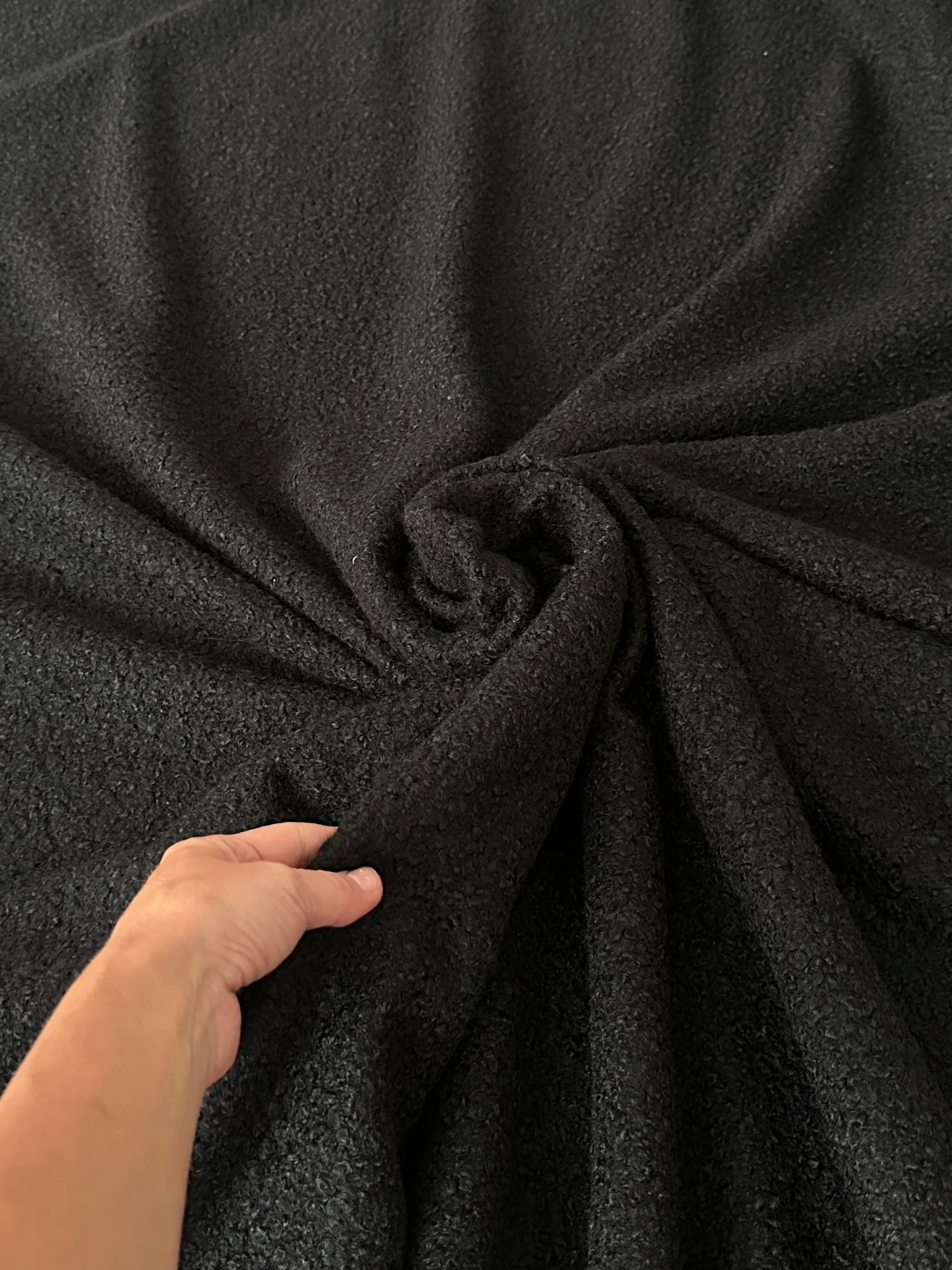 black Lamb Premium Faux Wool, jet black Faux Wool, dark gray Faux Wool, Faux Wool for jacket, premium Faux Wool, Faux Wool for winter, winter collection, Faux Wool on sale, Faux Wool in low price
