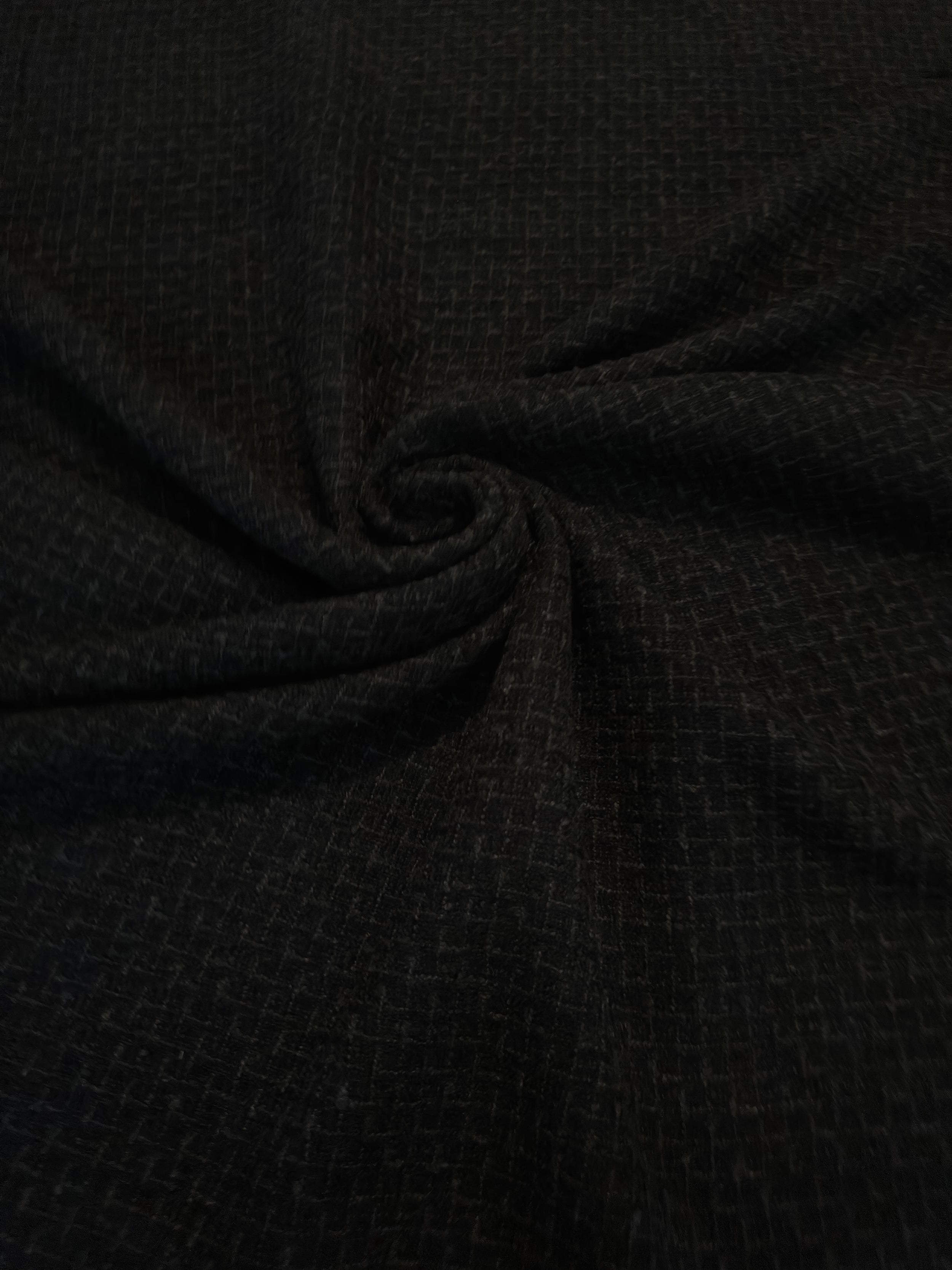 Black Chenille Tweed, Tweed Upholstery Fabric, Chenille Textured Fabric, Soft Tweed Material, Woven Chenille Fabric, Heavy Tweed Fabric, Designer Tweed Fabric