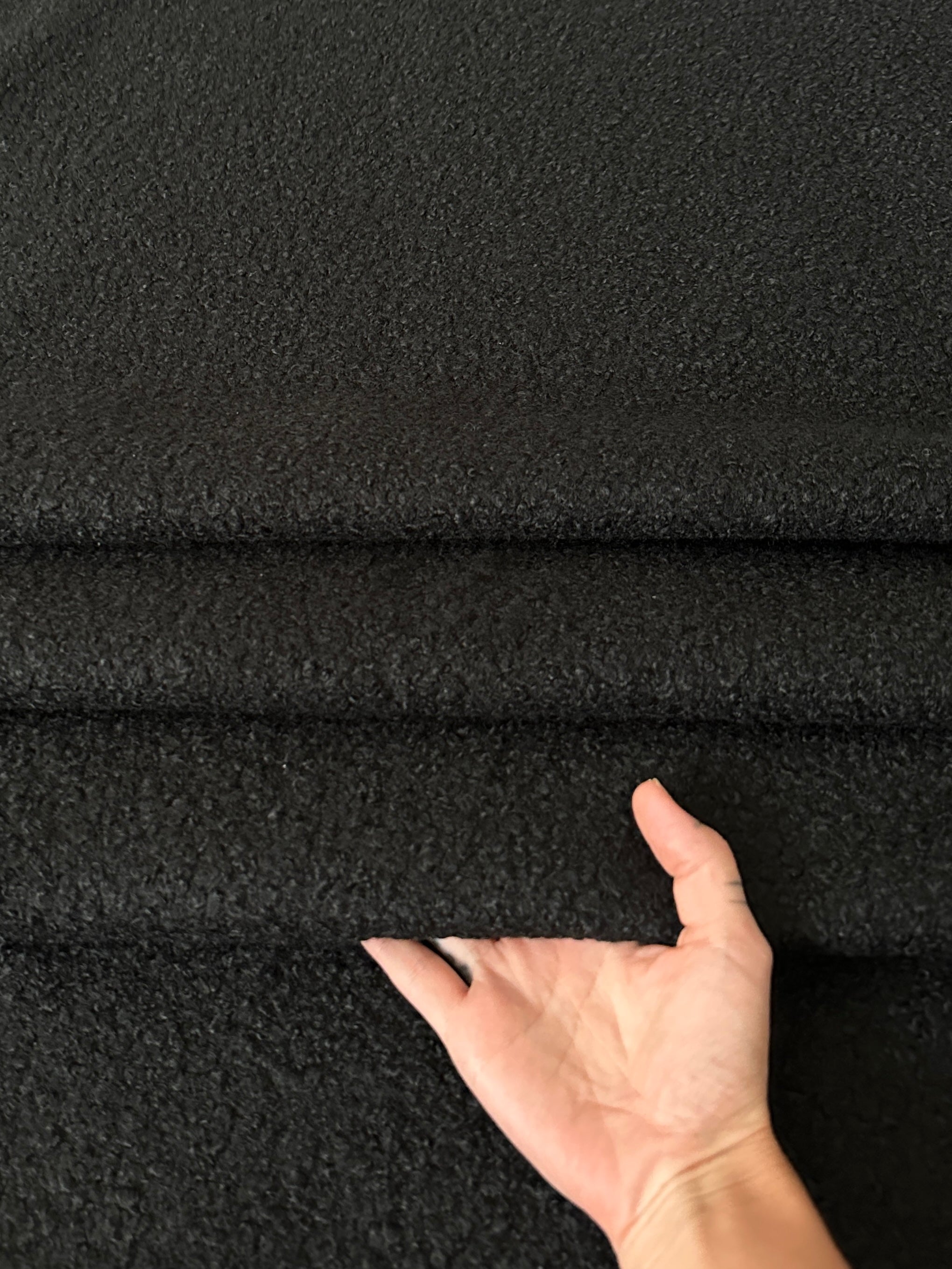 black Lamb Premium Faux Wool, jet black Faux Wool, dark gray Faux Wool, Faux Wool for jacket, premium Faux Wool, Faux Wool for winter, winter collection, Faux Wool on sale, Faux Wool in low price
