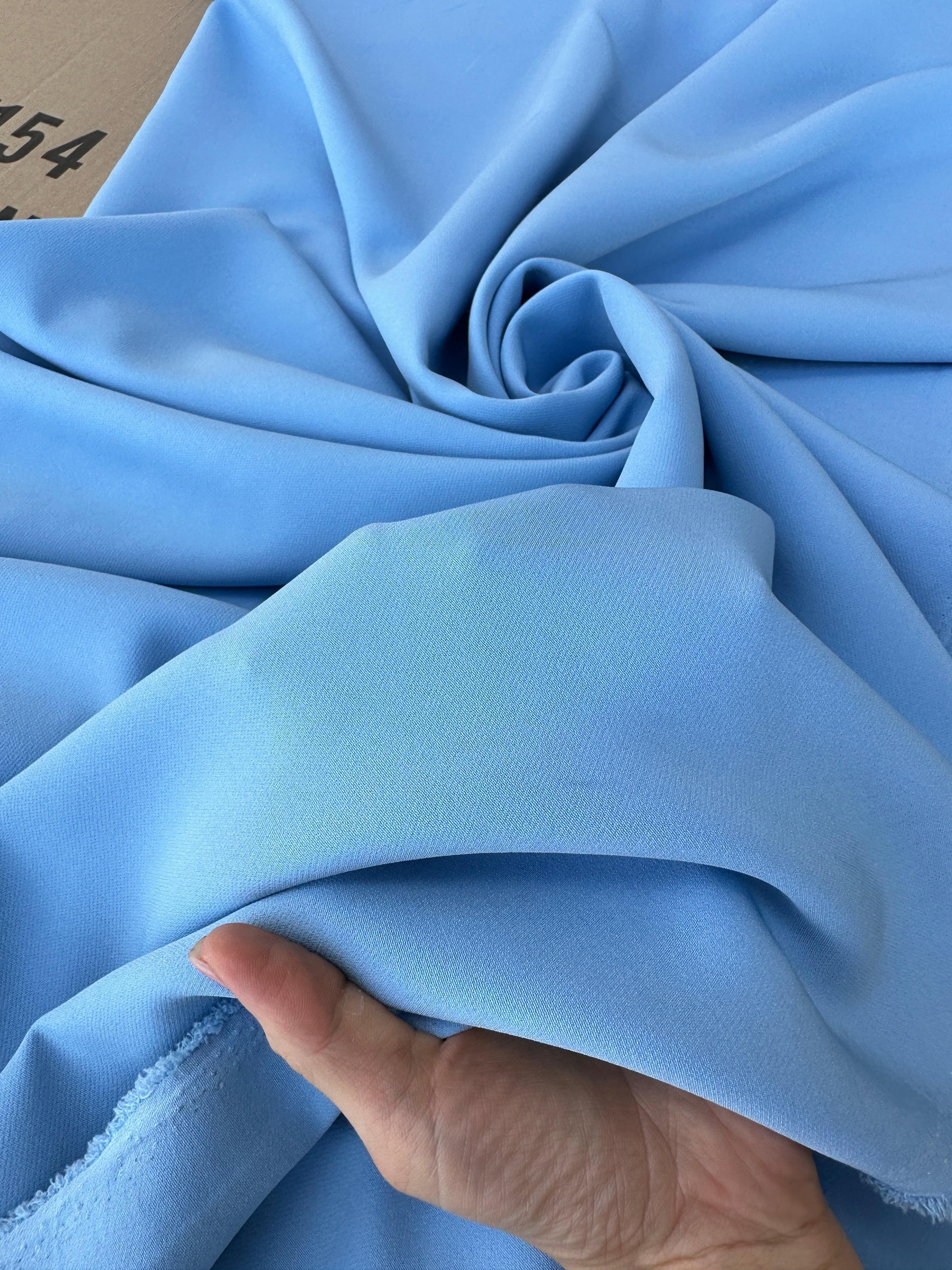 baby blue stretch crepe, Aqua Blue Stretch Crepe, blue stretch crepe, light blue stretch crepe, stretch crepe for woman, stretch crepe for bride,  crepe on discount, crepe in low price, crepe on sale, premium crepe, solid crepe, crepe, crepe fabric