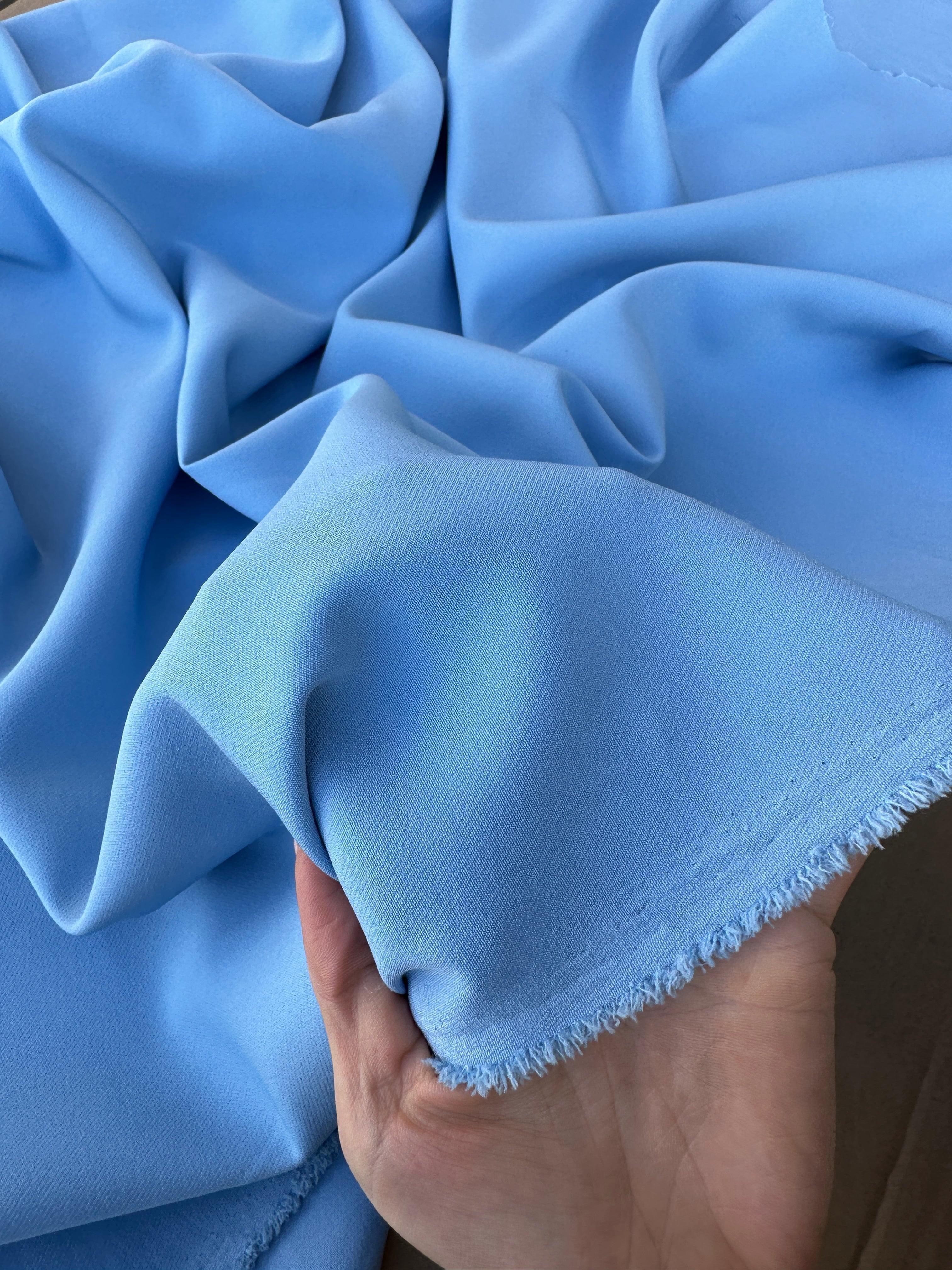 baby blue stretch crepe, Aqua Blue Stretch Crepe, blue stretch crepe, light blue stretch crepe, stretch crepe for woman, stretch crepe for bride,  crepe on discount, crepe in low price, crepe on sale, premium crepe, solid crepe, crepe, crepe fabric