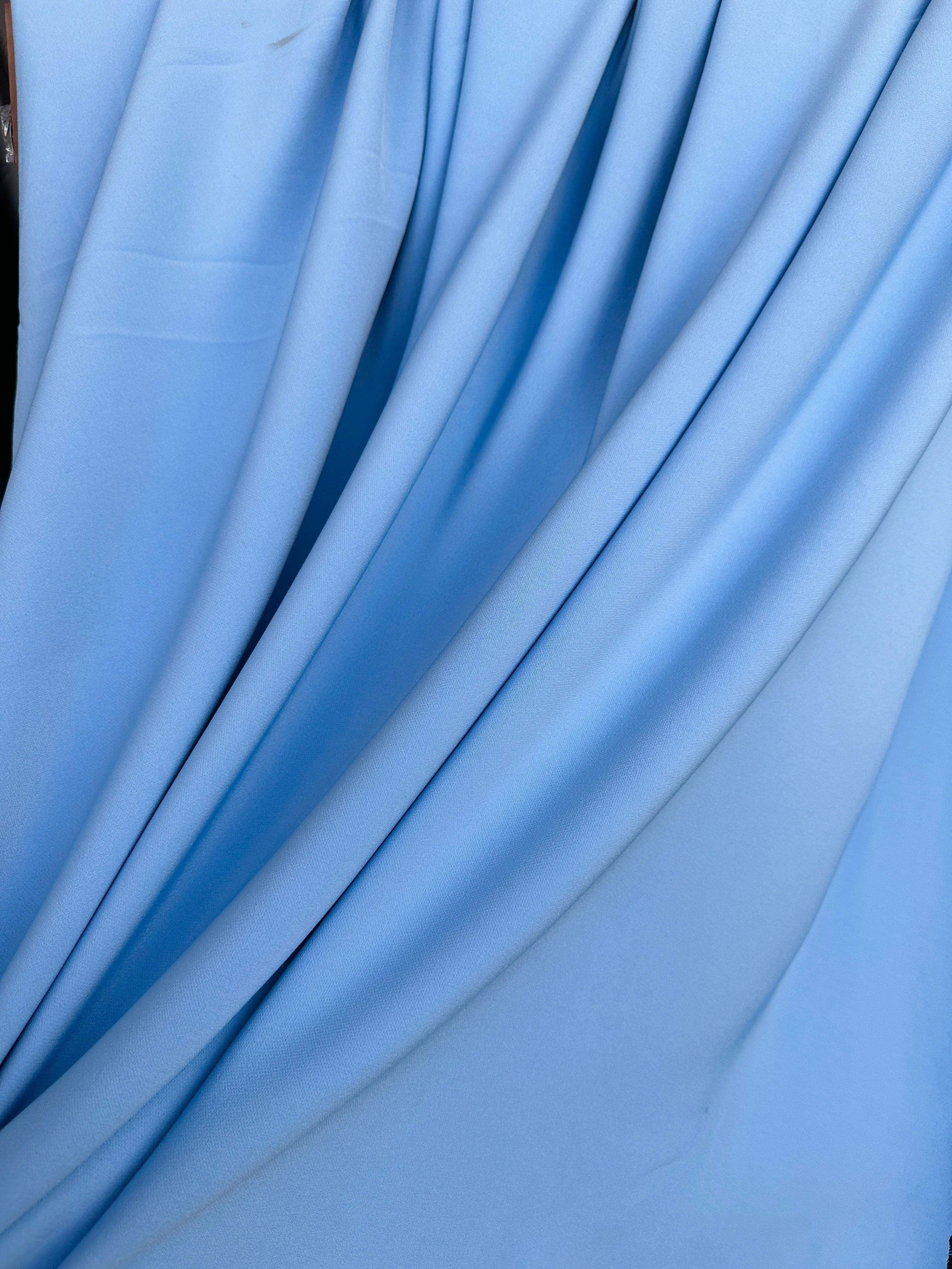 baby blue stretch crepe, Aqua Blue Stretch Crepe, blue stretch crepe, light blue stretch crepe, stretch crepe for woman, stretch crepe for bride,  crepe on discount, crepe in low price, crepe on sale, premium crepe, solid crepe, crepe, crepe fabric