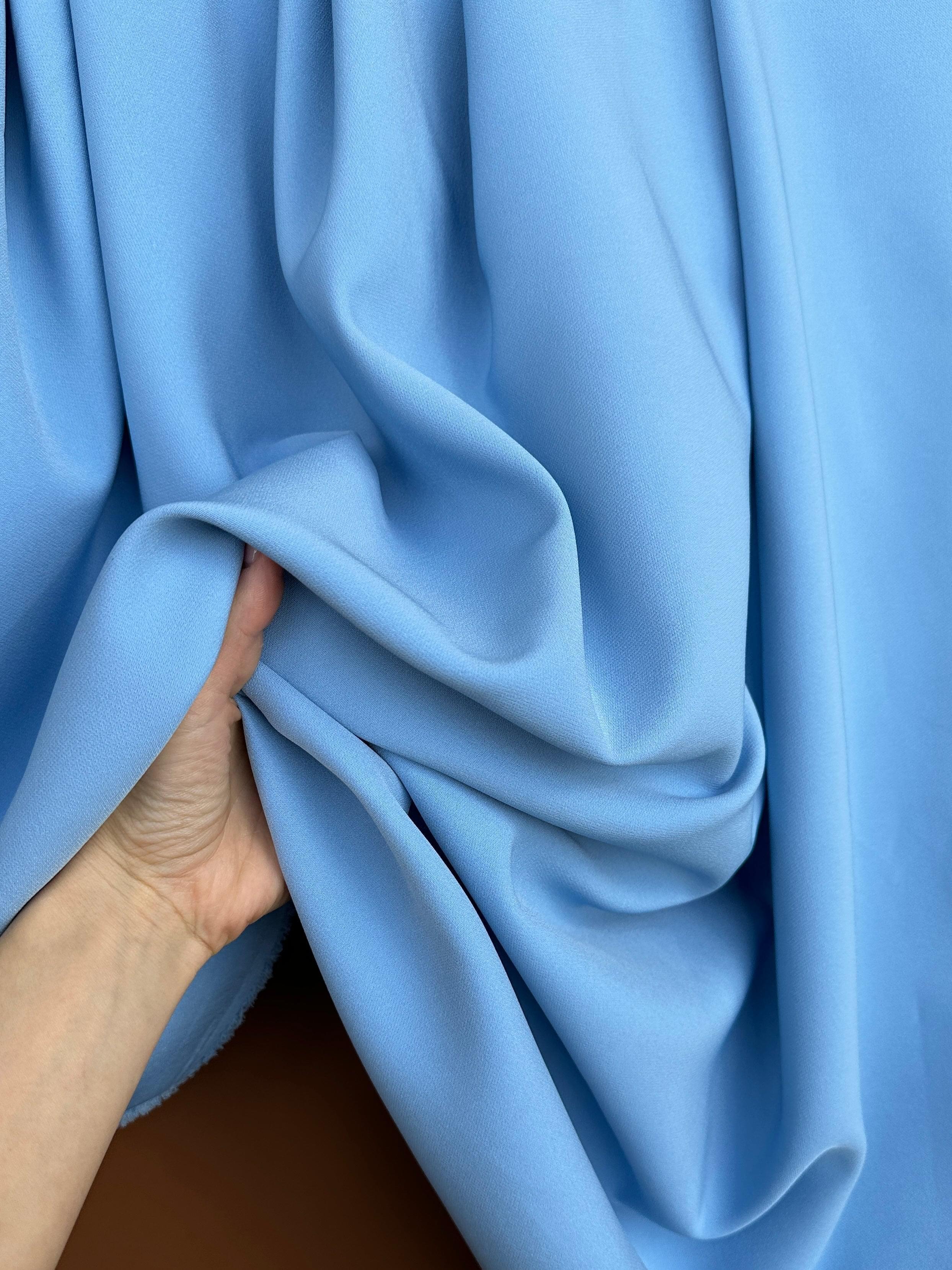 baby blue stretch crepe, Aqua Blue Stretch Crepe, blue stretch crepe, light blue stretch crepe, stretch crepe for woman, stretch crepe for bride,  crepe on discount, crepe in low price, crepe on sale, premium crepe, solid crepe, crepe, crepe fabric