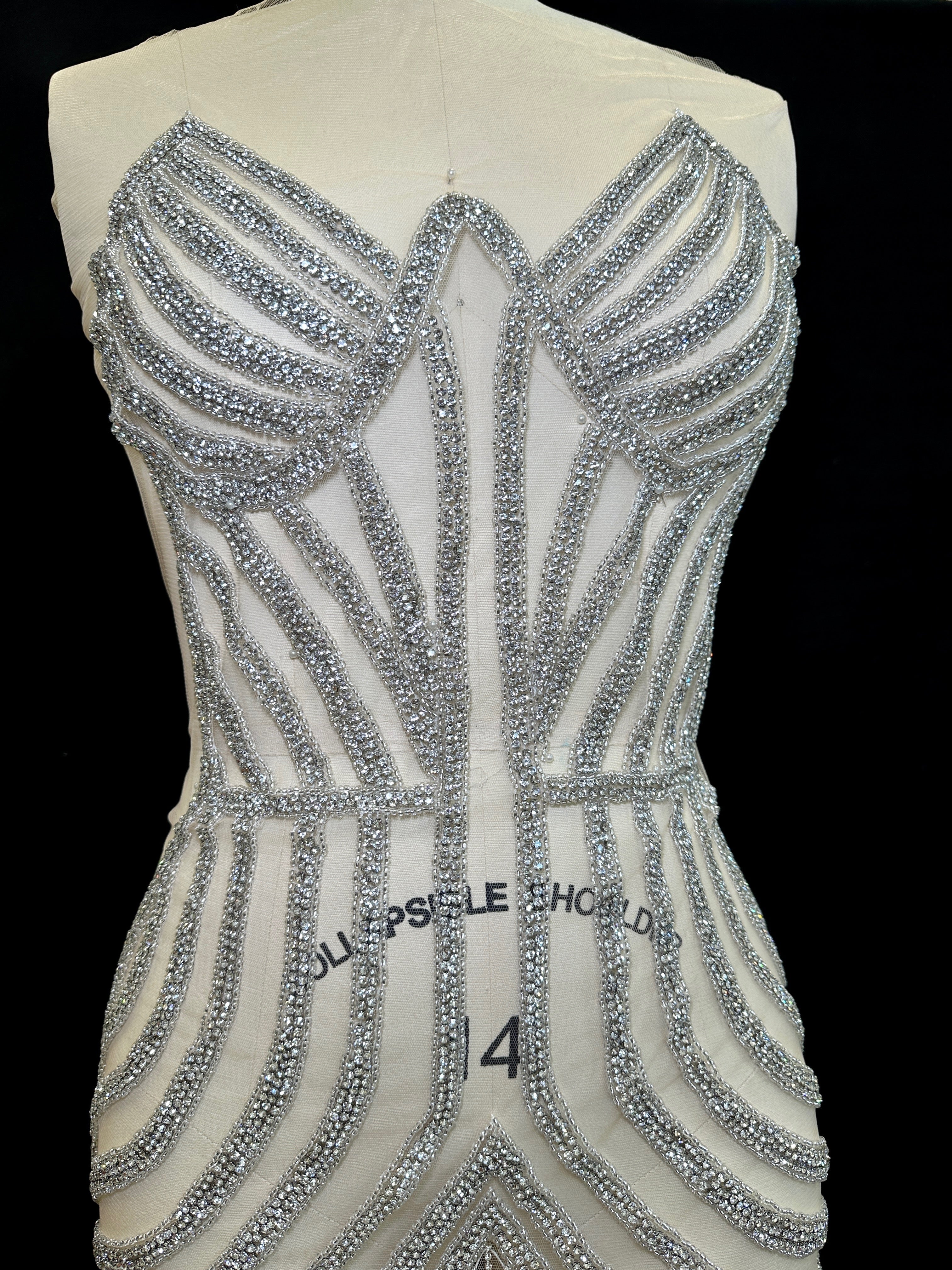 Bria Fringe Rhinestone Bodice Applique, sparkle crystal bodice, silver rhinestone applique, rhinestone bodice for woman, rhinestone bodice ,rhinestone beads, rhinestone applique, rhinestone applications, rhinestone, luxurious dress, flawless dress fabric, embellishment for dress, diy dress, decoration for dress, crystal applique for dresses, crafts for dress, bridal dress rhinestone, beaded mesh sequin bodice, beaded mesh fabric for dress, beaded bodice for dress, applique for gown, applique for dress