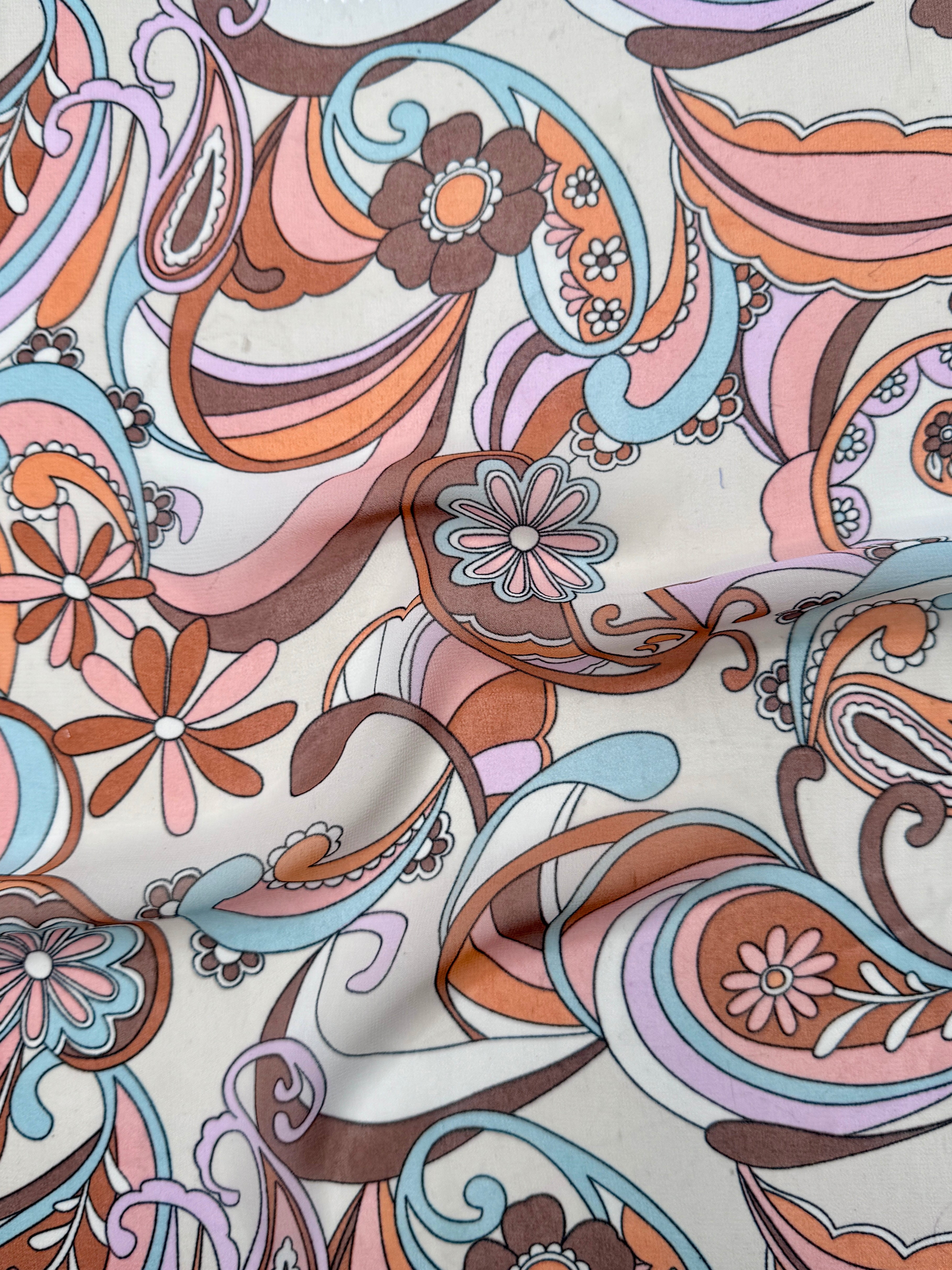 Sand Terracotta Floral Print Hi Multi Chiffon, online textile store, sewing, fabric store, sewing store, cheap fabric store, kiki textiles