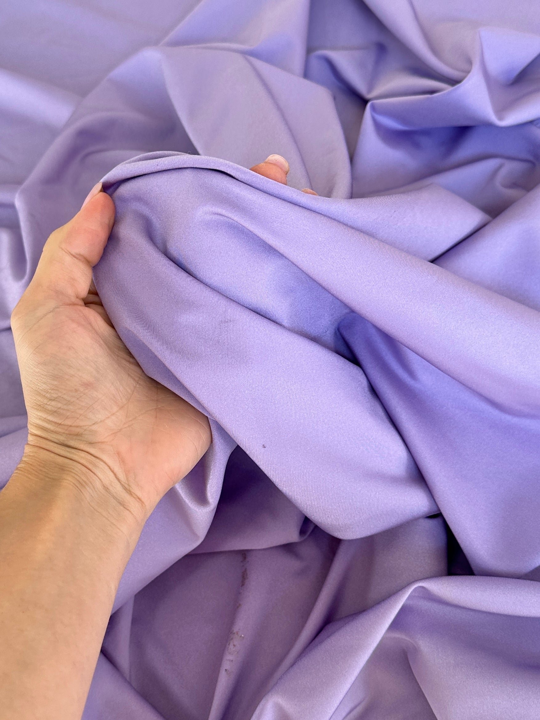 lilac Nylon Spandex, light purple nylon spandex, 4 Way Stretch nylon spandex, Tan Spandex for Dress, shiny nylon spandex for woman, shiny nylon for bride, spandex for swim wear, premium spandex, spandex on sale, low price spandex