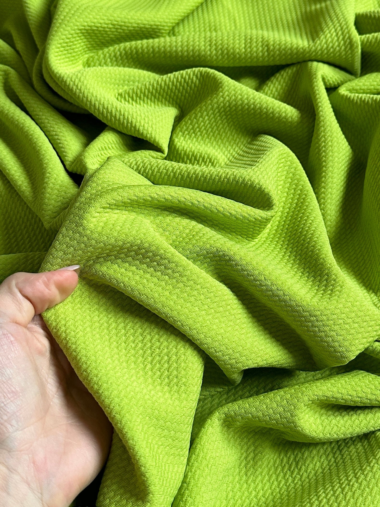 lime green liverpool knit, light green liverpool knit, green liverpool knit, dark green liverpool knit, knit for woman, knit for bride, knit on discount, knit on sale, knit for gown, liverpool knit for party wear, premium liverpool knit, kiki textile liverpool knit