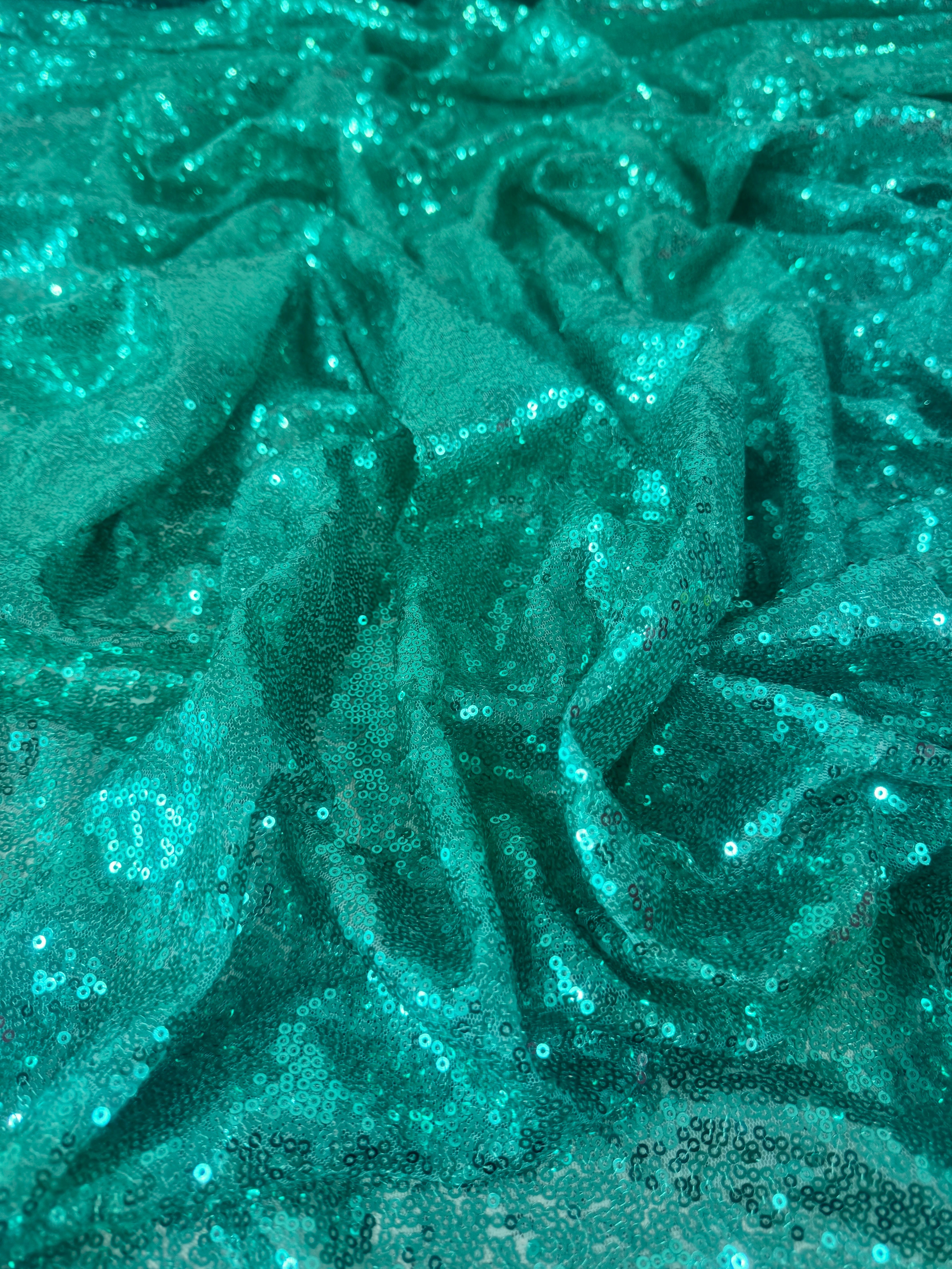 Mint Green Sequin on Mesh, online textile store, sewing, fabric store, sewing store, cheap fabric store, kiki textiles