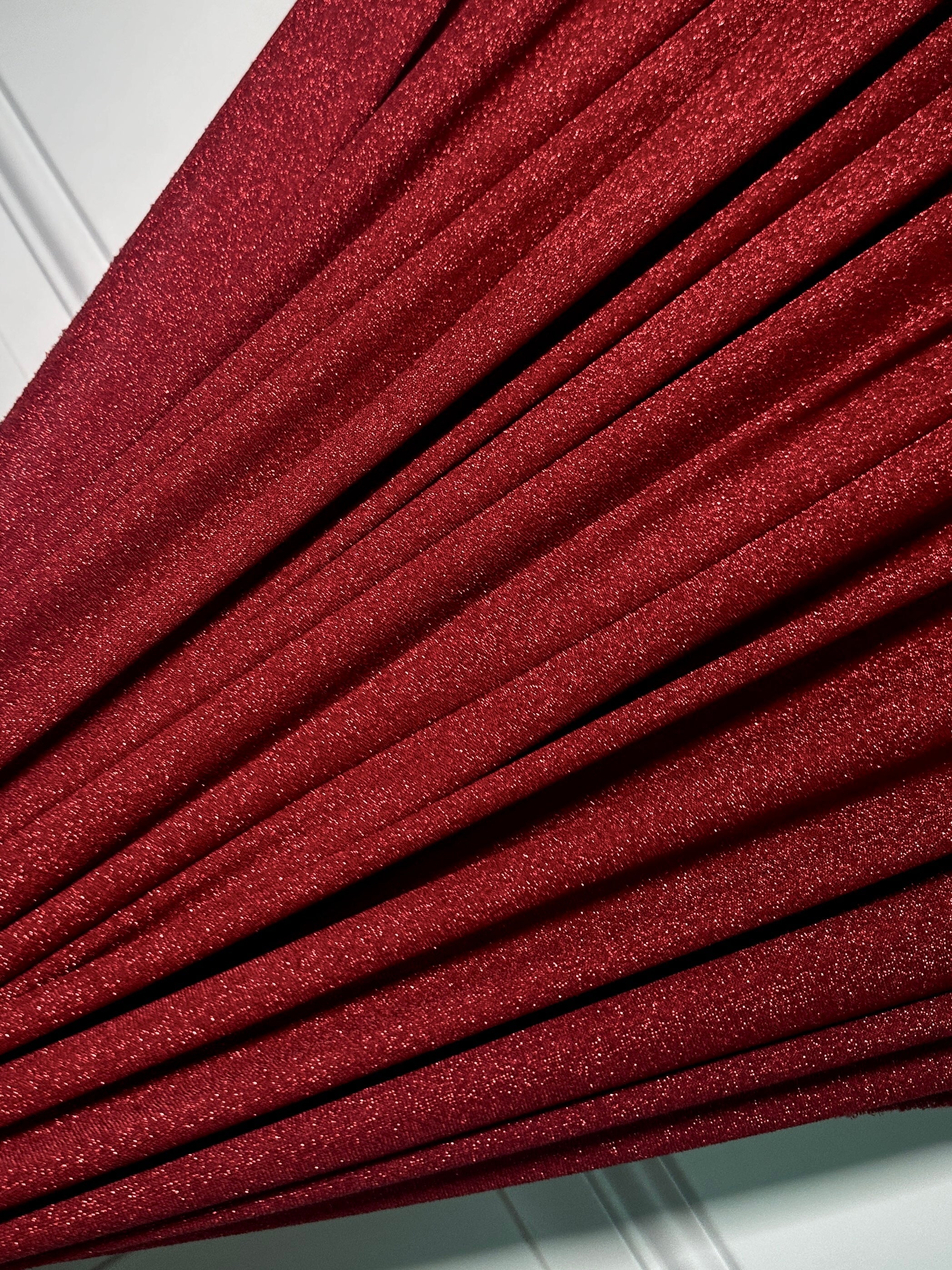 Red Spandex Lurex Knit