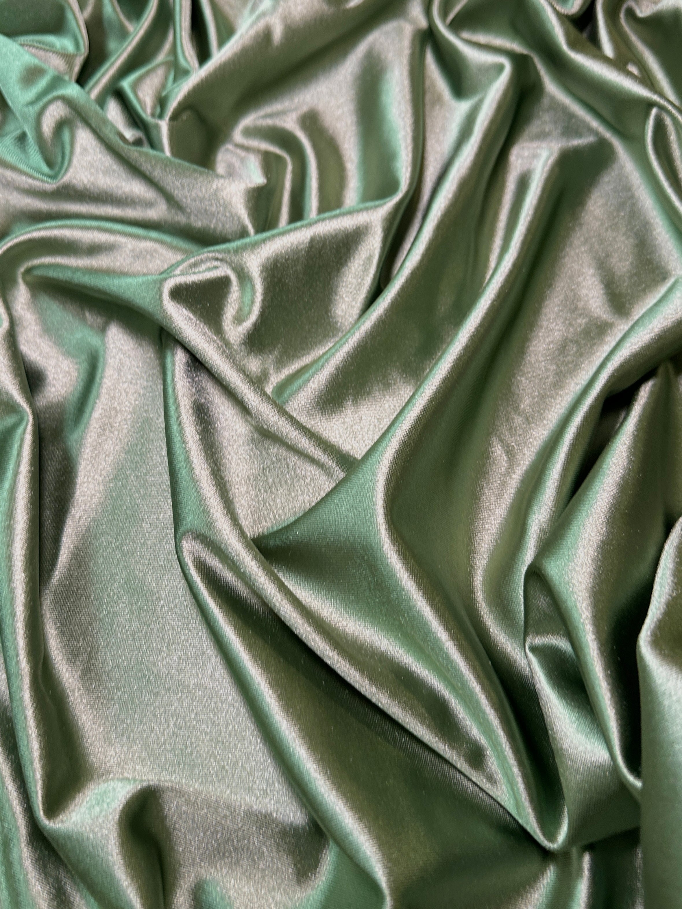 Sage Green Shiny Nylon Spandex, Fabric Store, Sewing Store, Cheap Fabric Store, Kiki Textiles, Textile by the Yard