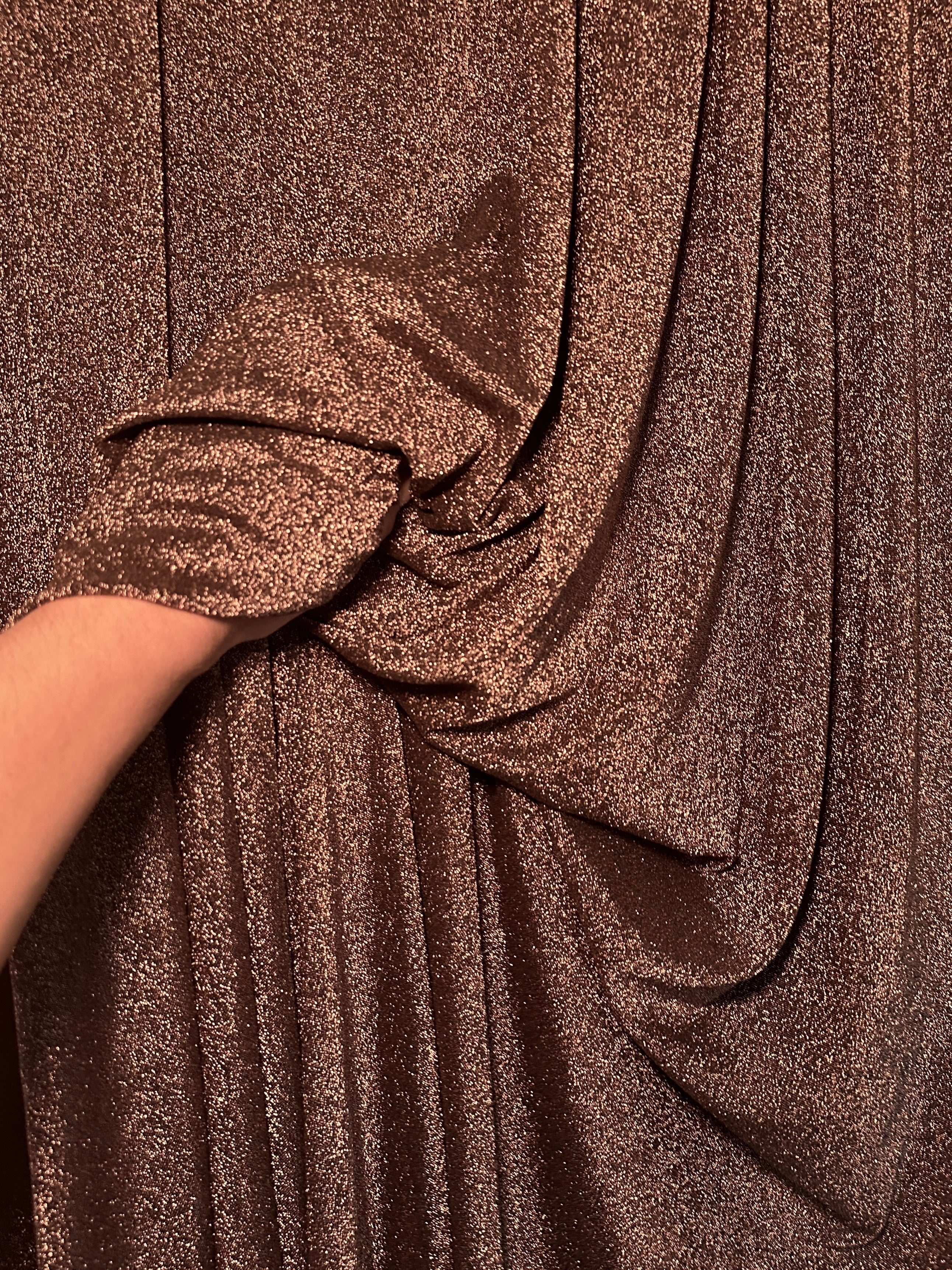 bronze copper spandex lurex knit, bronze Lurex Knit, copper Lurex Knit, Lurex Knit for woman, Lurex Knit for bride, Lurex Knit in low price, Lurex Knit on discount, premium quality Lurex Knit 