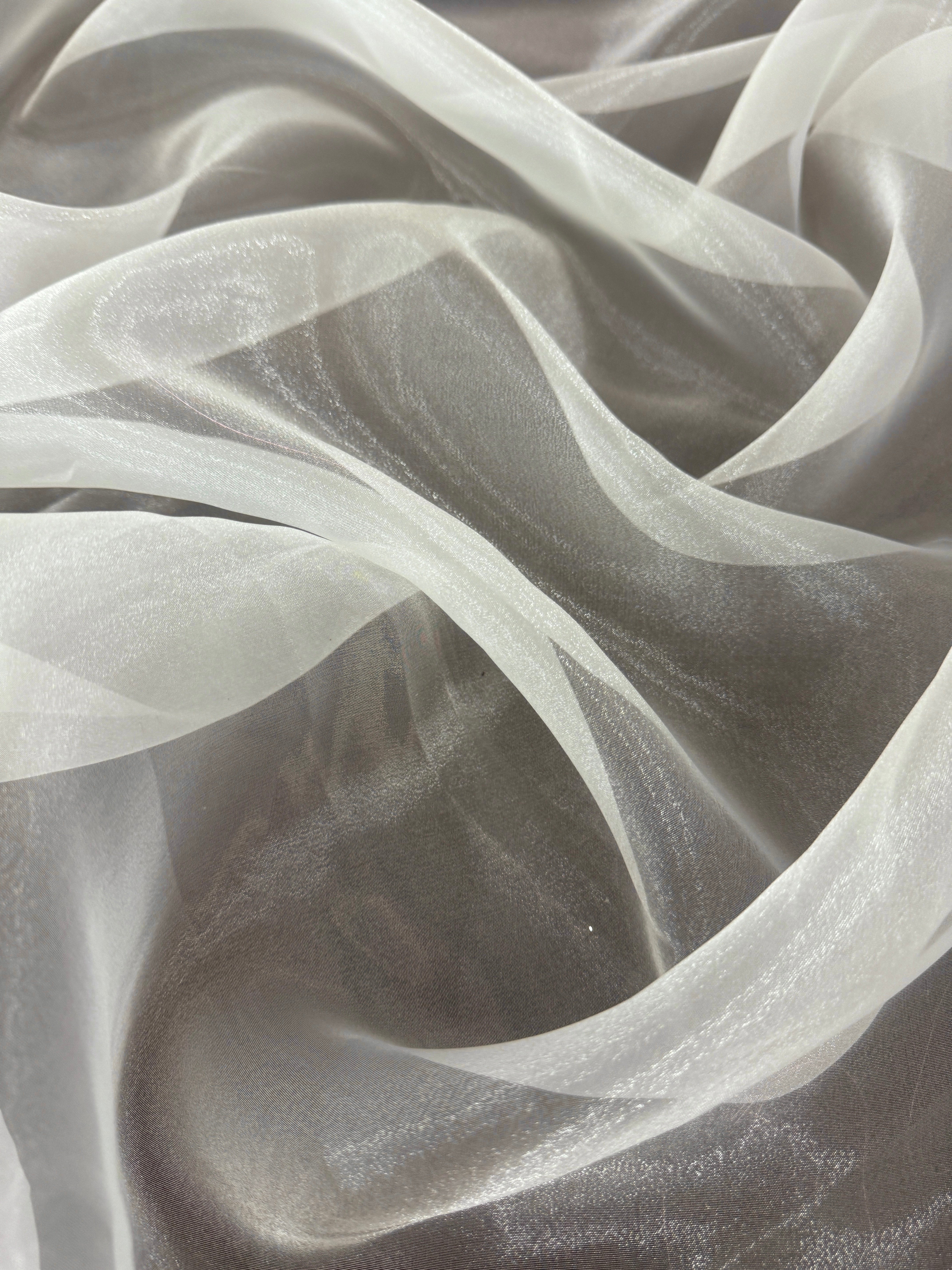 Ivory Crystal Organza, Ivory crystal chiffon, Ivory organza, crystal chiffon, Ivory crystal chiffon for woman, chiffon for bride, premium chiffon, chiffon in low price, chiffon for party wear, chiffon for gown