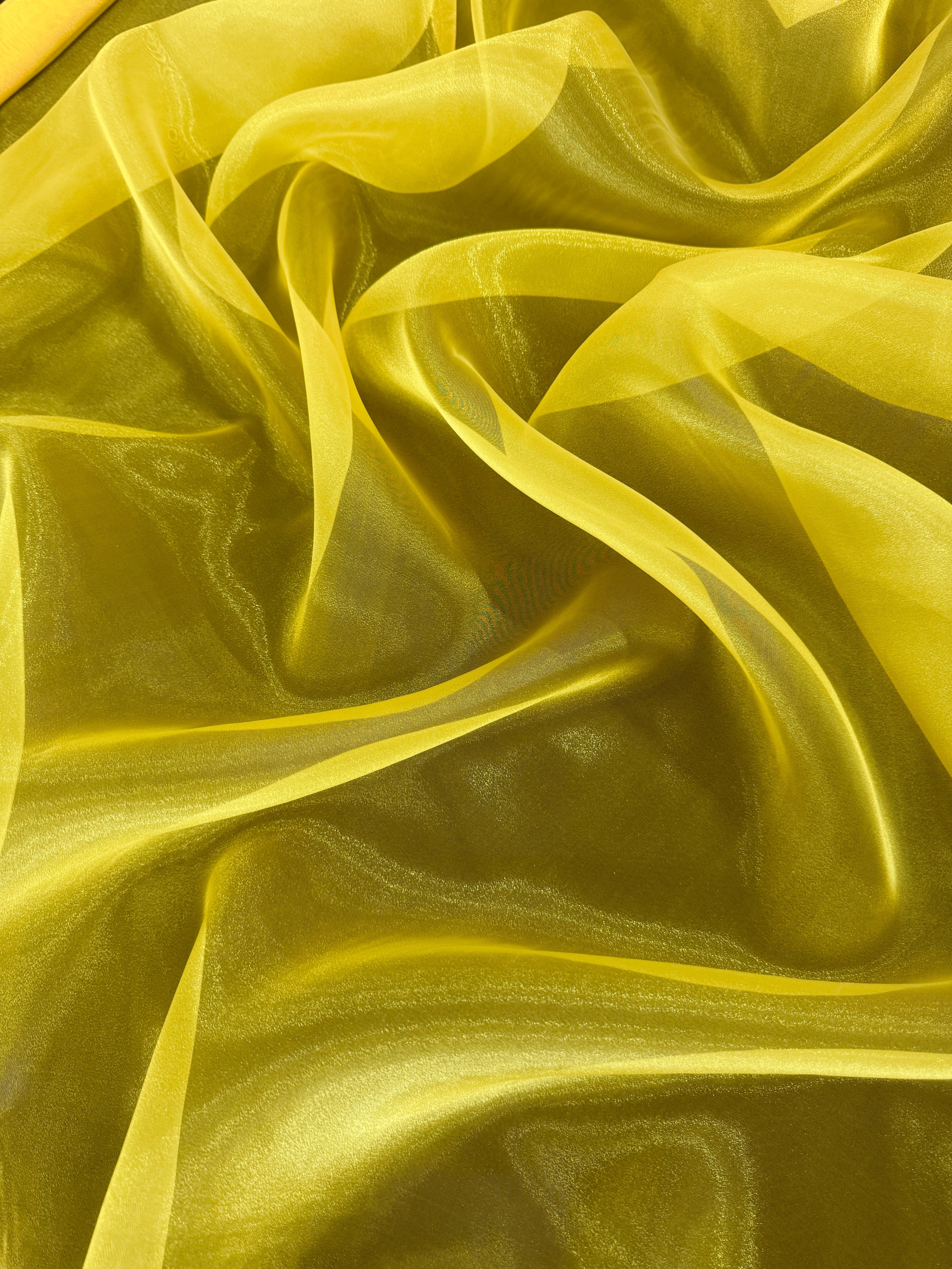 Yellow Crystal Organza, Yellow crystal chiffon, Yellow organza, crystal chiffon, Yellow crystal chiffon for woman, chiffon for bride, premium chiffon, chiffon in low price, chiffon for party wear, chiffon for gown