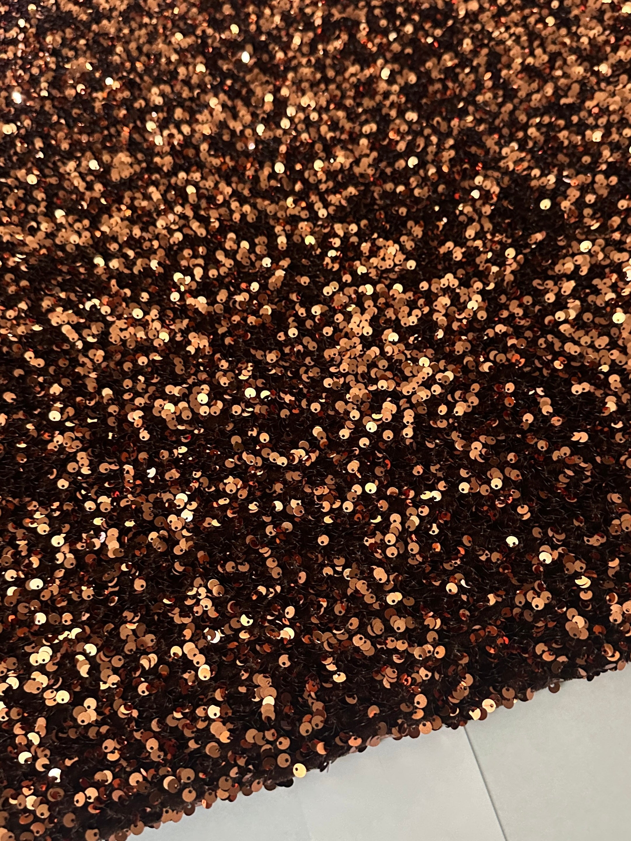 Chocolate Brown Sequin on Velvet