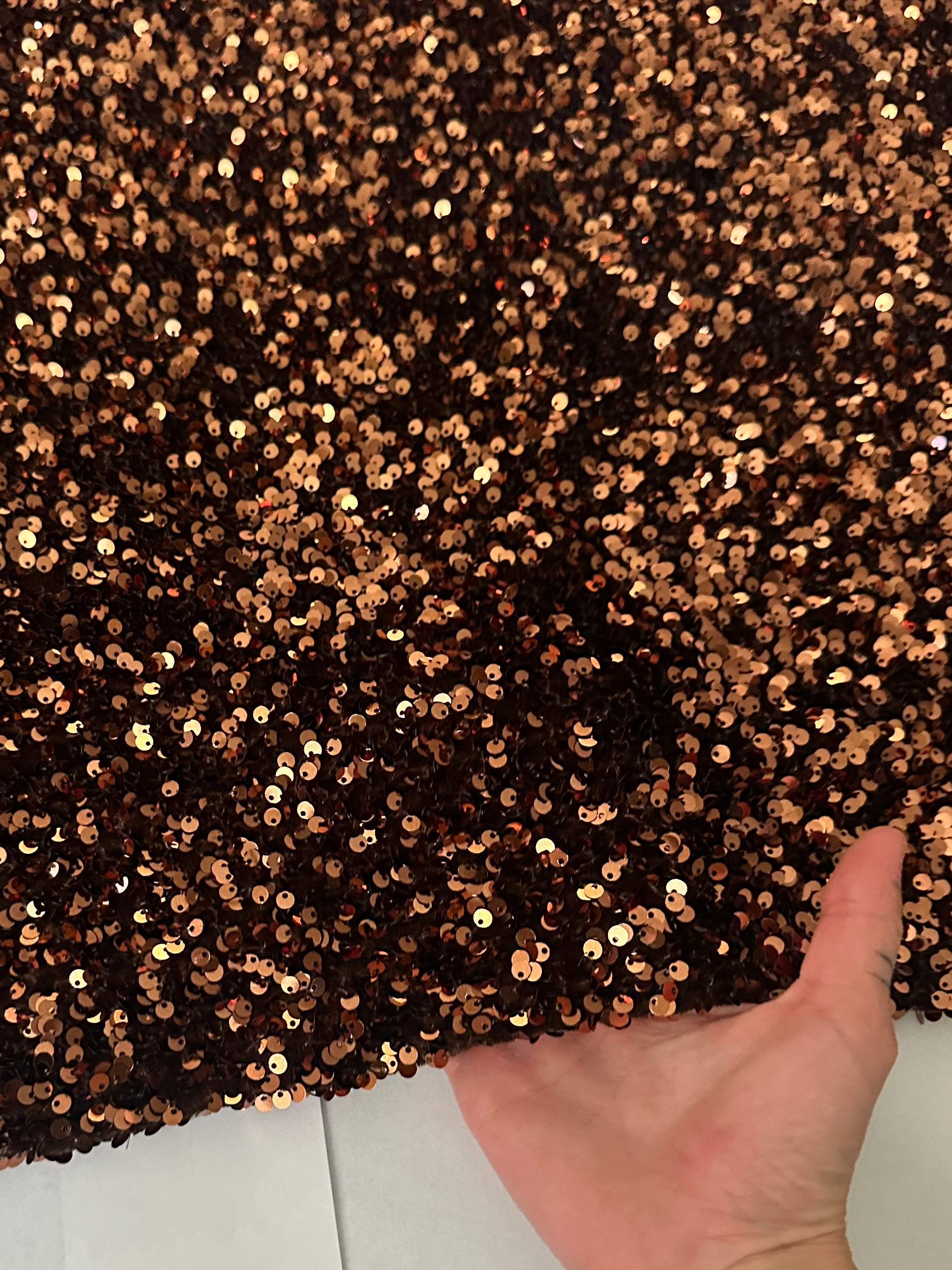 Chocolate Brown Sequin on Velvet